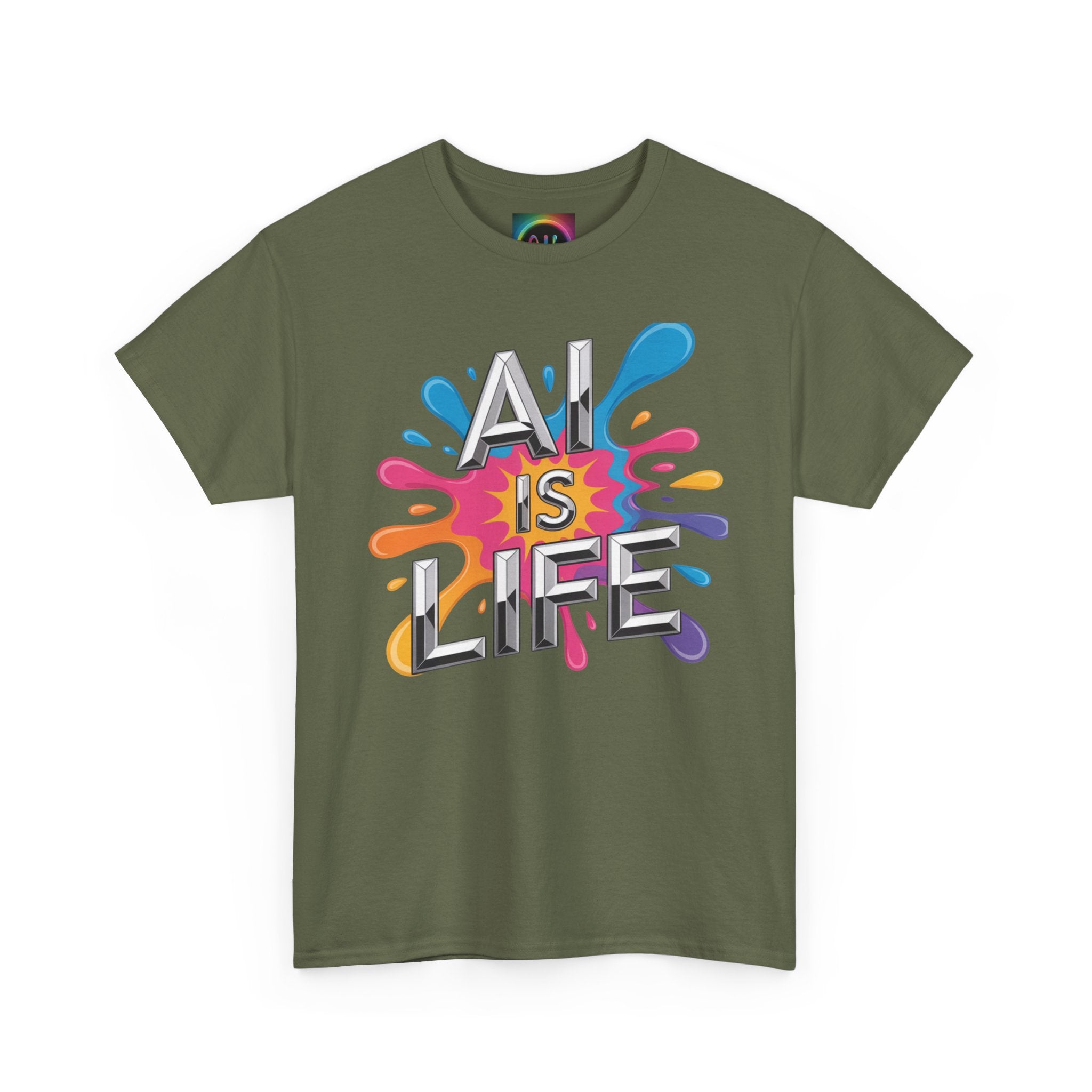 Ail Is Life "CHROME SPLATTER" Colorful Retro Splash Graphic T-Shirt
