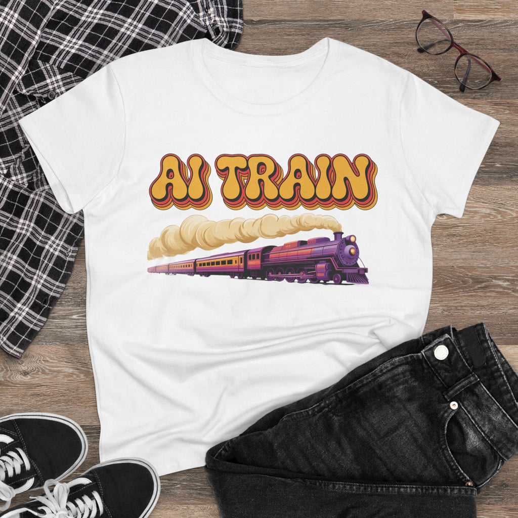 AI TRAIN  "Quantum Rail System" Women's Midweight Cotton Tee