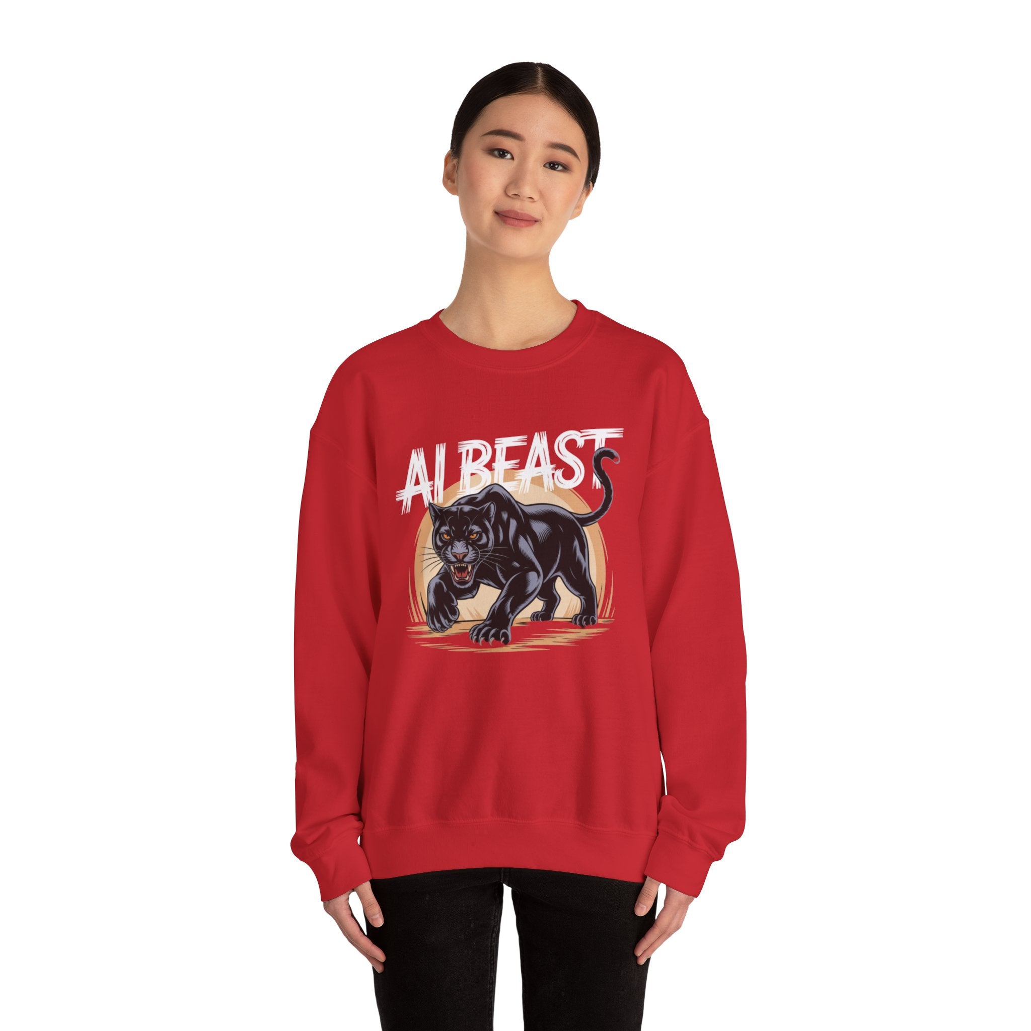 AI BEAST "Midnight Matrix" Unisex Heavy Blend™ Crewneck Sweatshirt