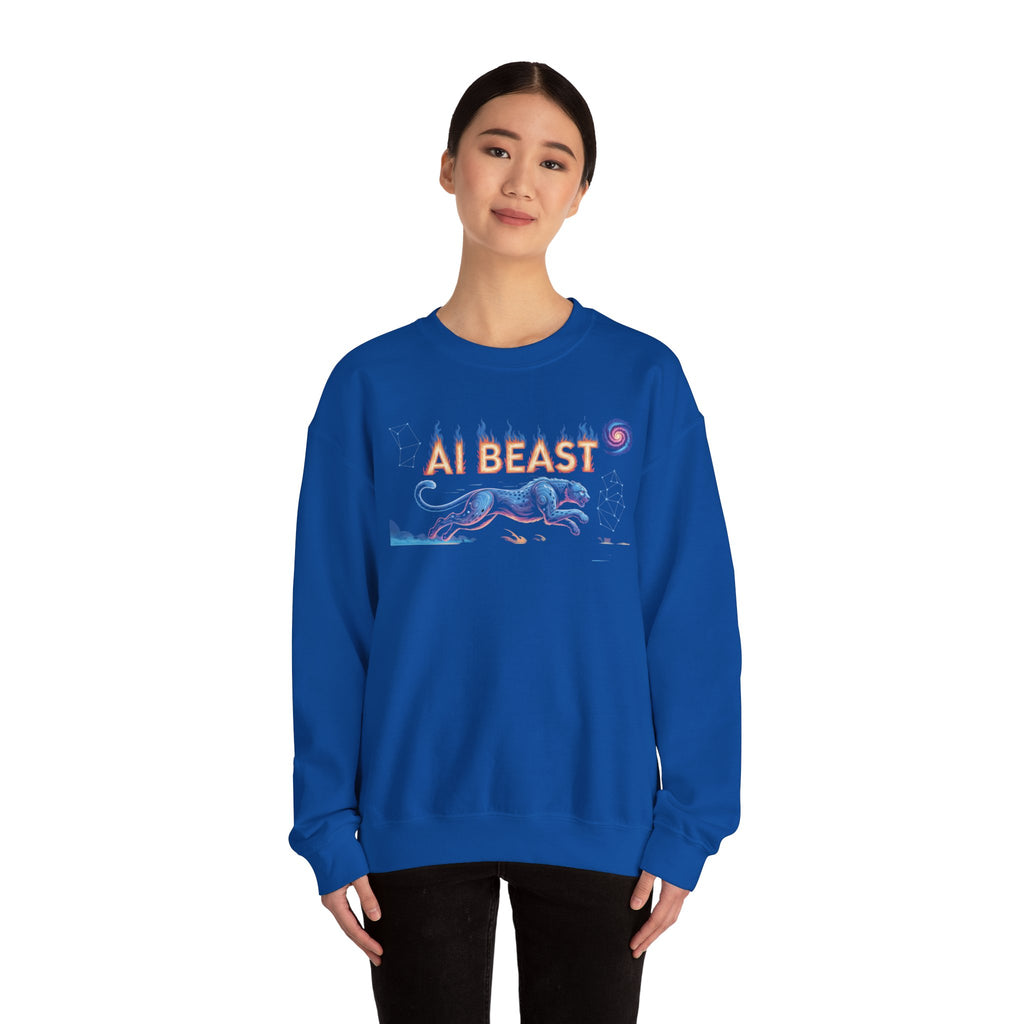 AI BEAST “Digital Predator” Unisex Heavy Blend™ Crewneck Sweatshirt