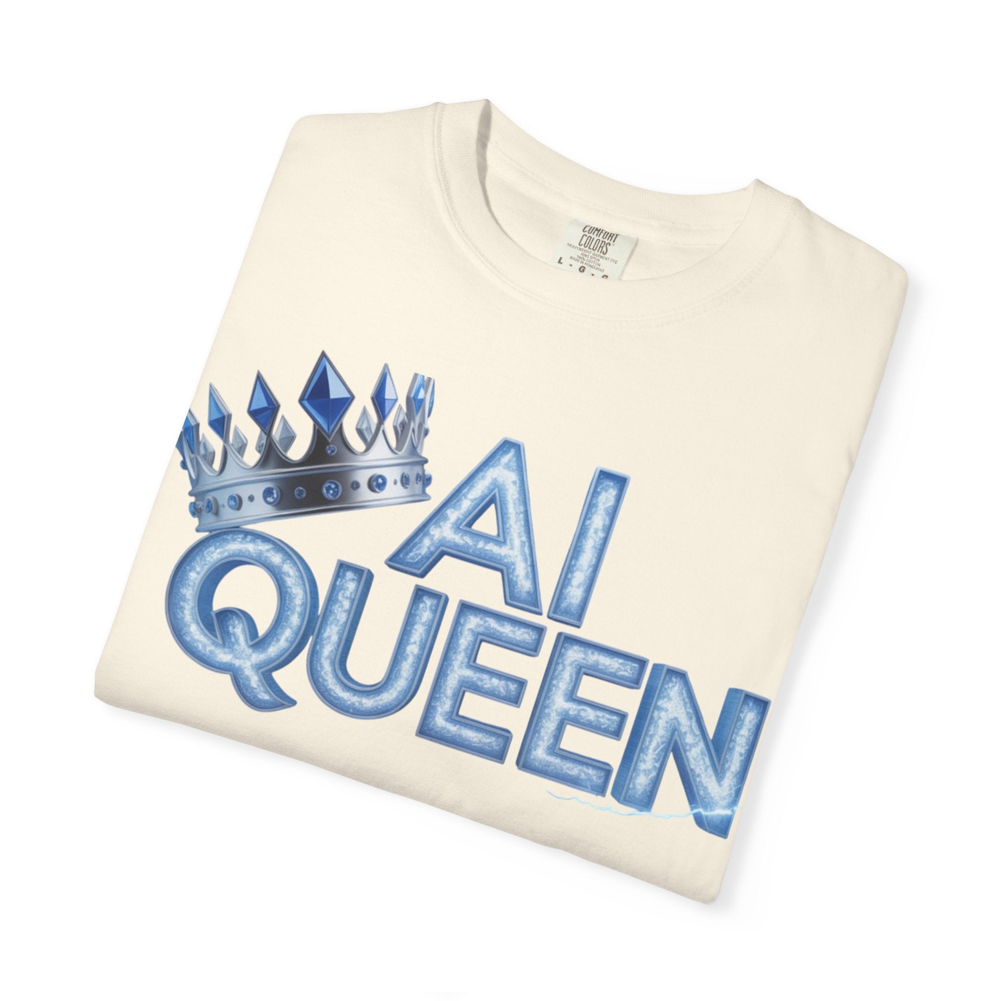 AI Queen "Frost Crown Frequency" Unisex Garment-Dyed T-shirt