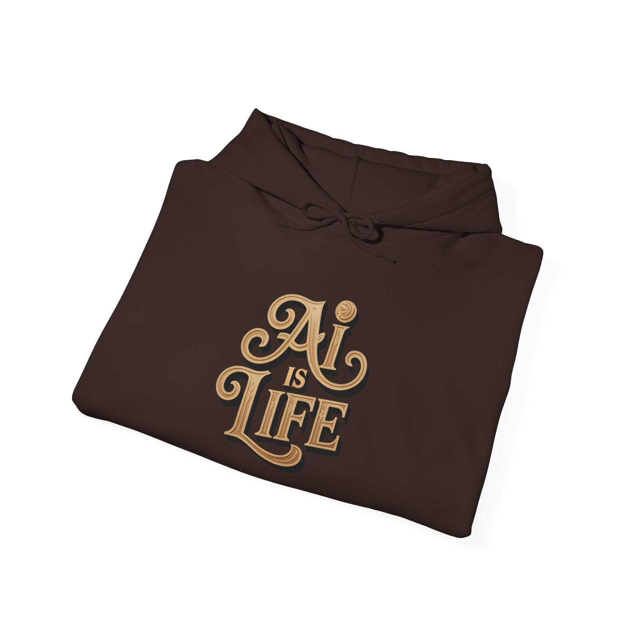 AI IS LIFE  "Golden Neuralwave"  Unisex Heavy Blend™ Hooded Sweatshirt