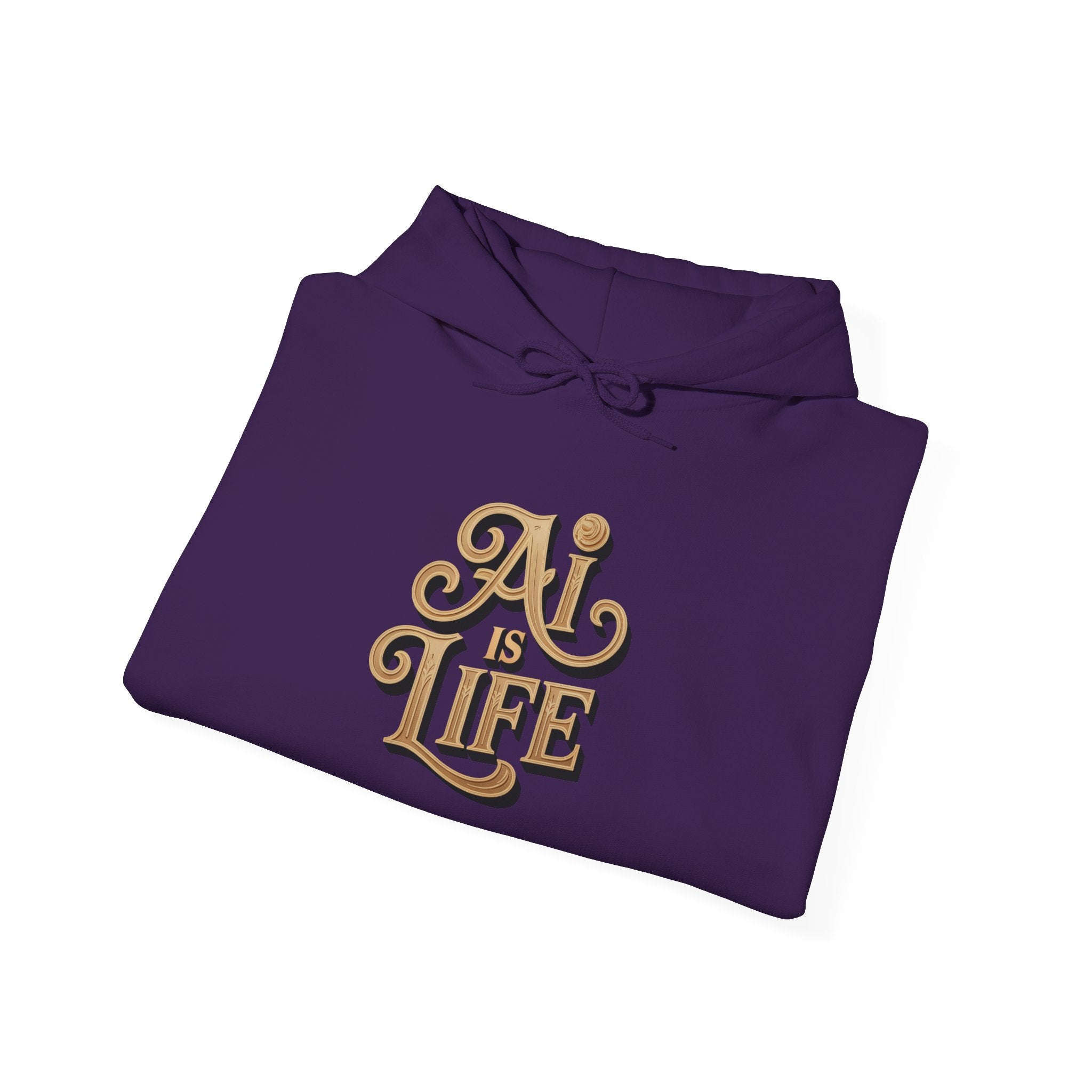 AI IS LIFE  "Golden Neuralwave"  Unisex Heavy Blend™ Hooded Sweatshirt