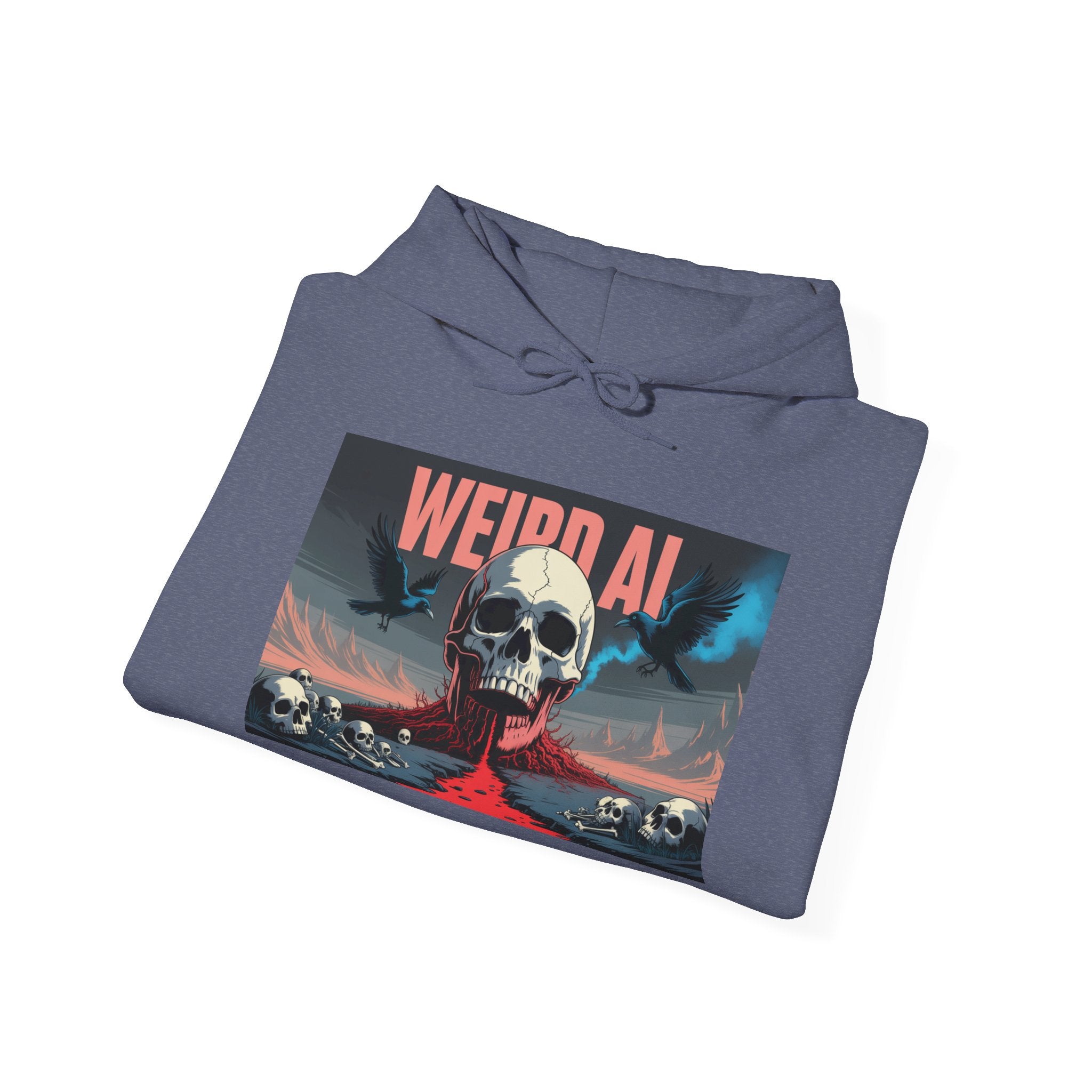 Weird AI " Skeleton Volcano Edition " Unisex Heavy Blend™ Hooded Sweatshirt