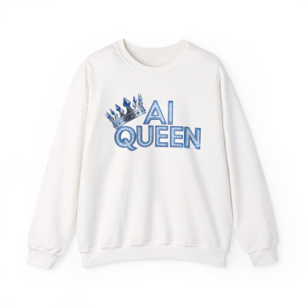 AI Queen "Frost Crown Frequency" Unisex Heavy Blend™ Crewneck Sweatshirt