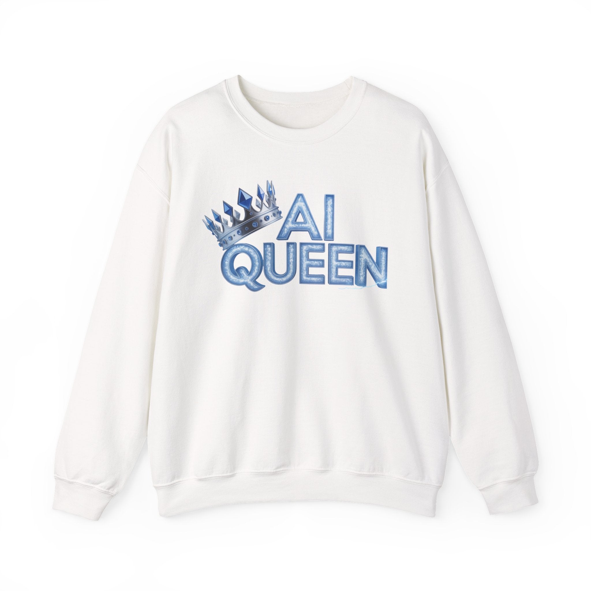 AI Queen "Frost Crown Frequency" Unisex Heavy Blend™ Crewneck Sweatshirt