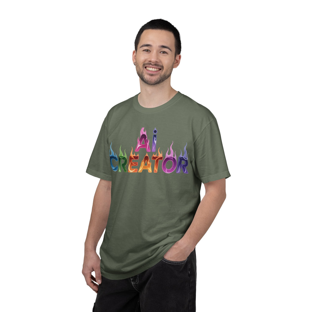 AI CREATOR  "Fire in the Code" Unisex Garment-Dyed T-shirt