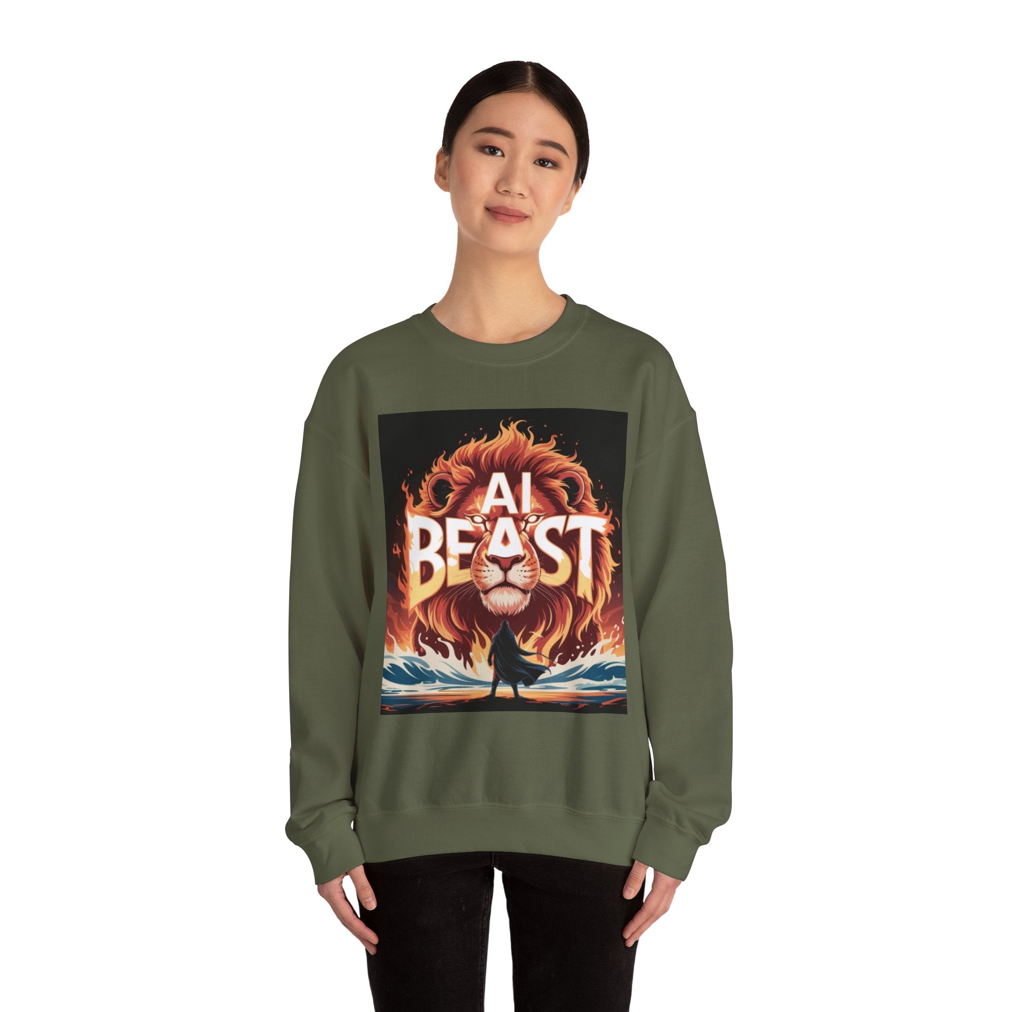 AI BEAST “Majestic Upload” Unisex Heavy Blend™ Crewneck Sweatshirt