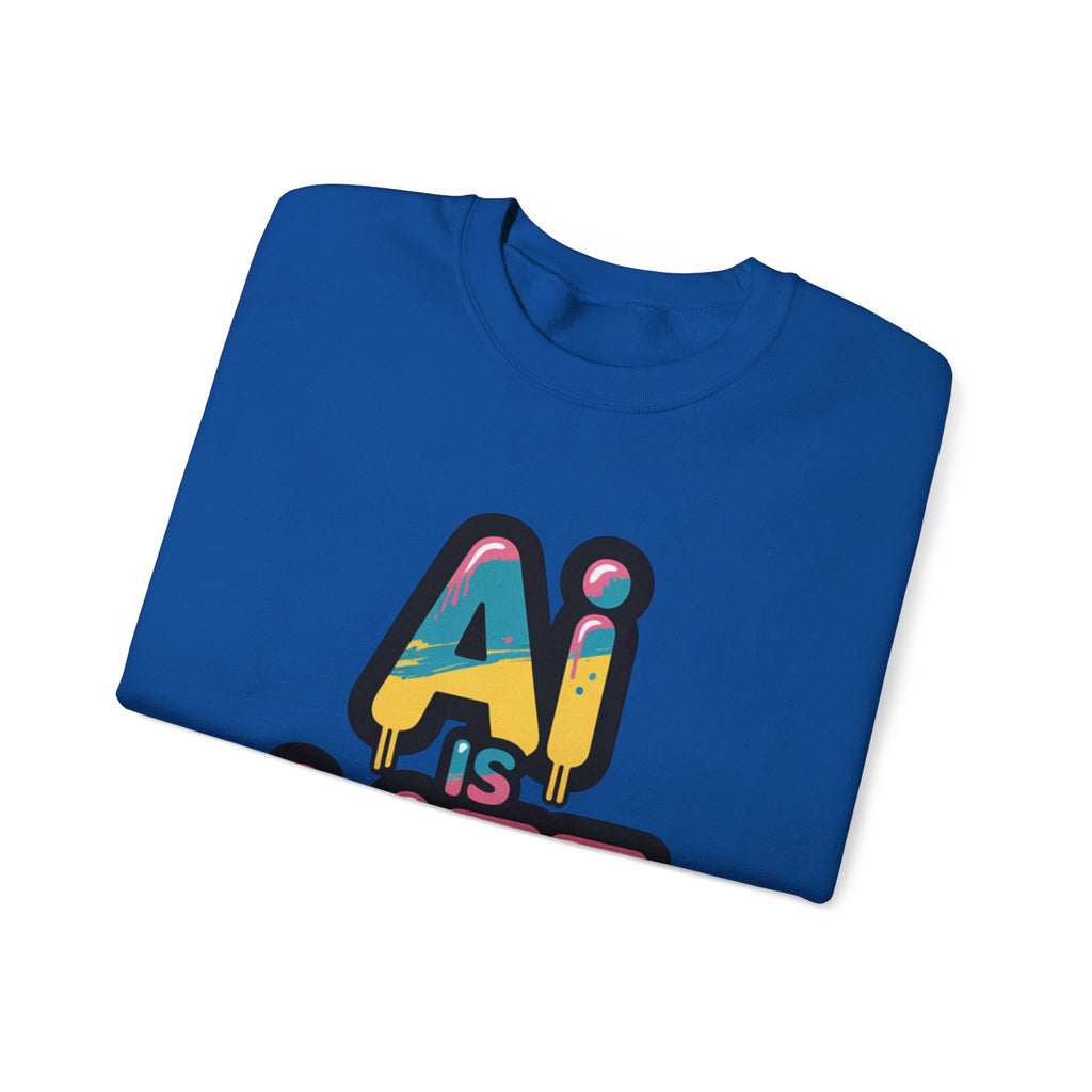 AI IS LIFE " Neon Circuit " Unisex Heavy Blend™ Crewneck Sweatshirt