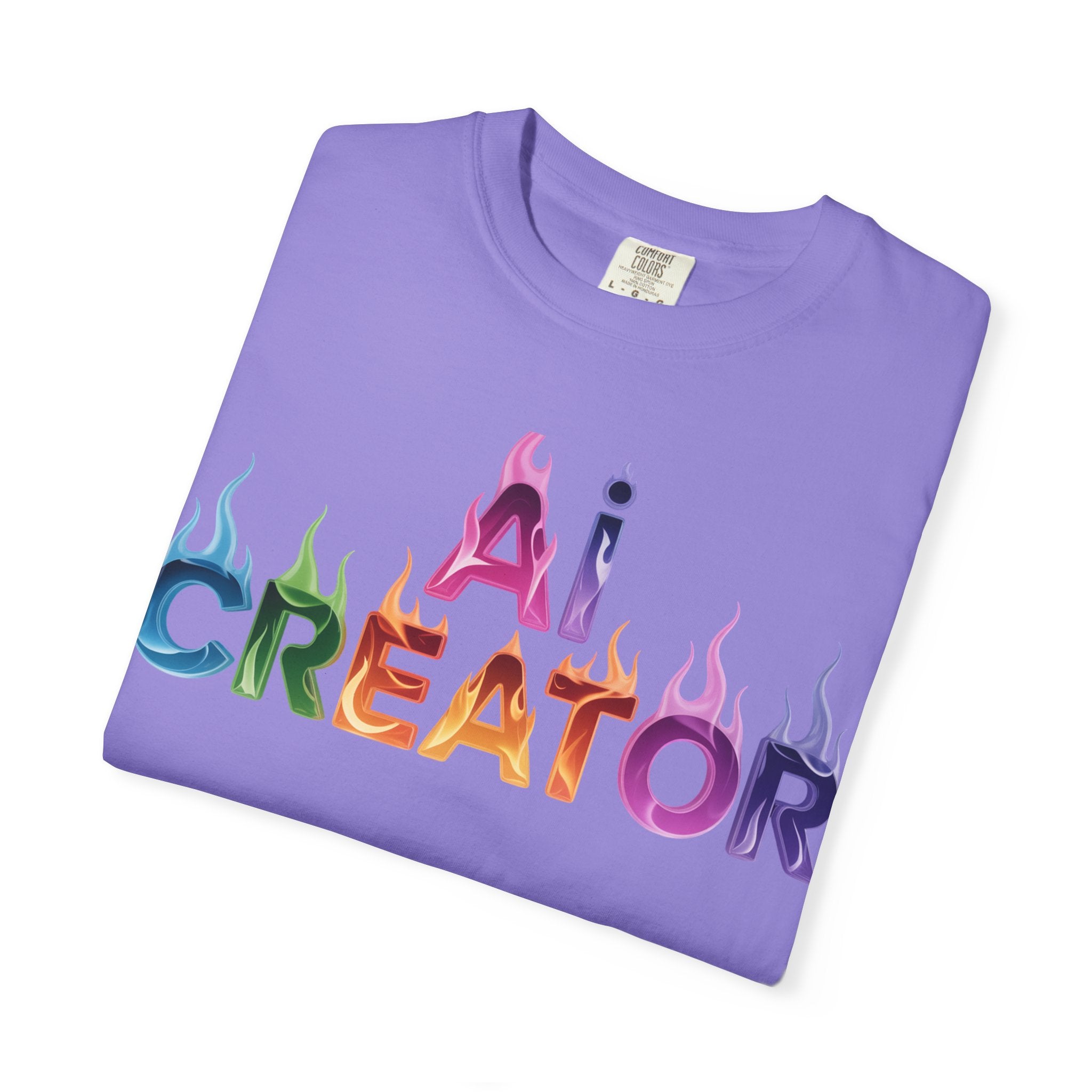 AI CREATOR  "Fire in the Code" Unisex Garment-Dyed T-shirt