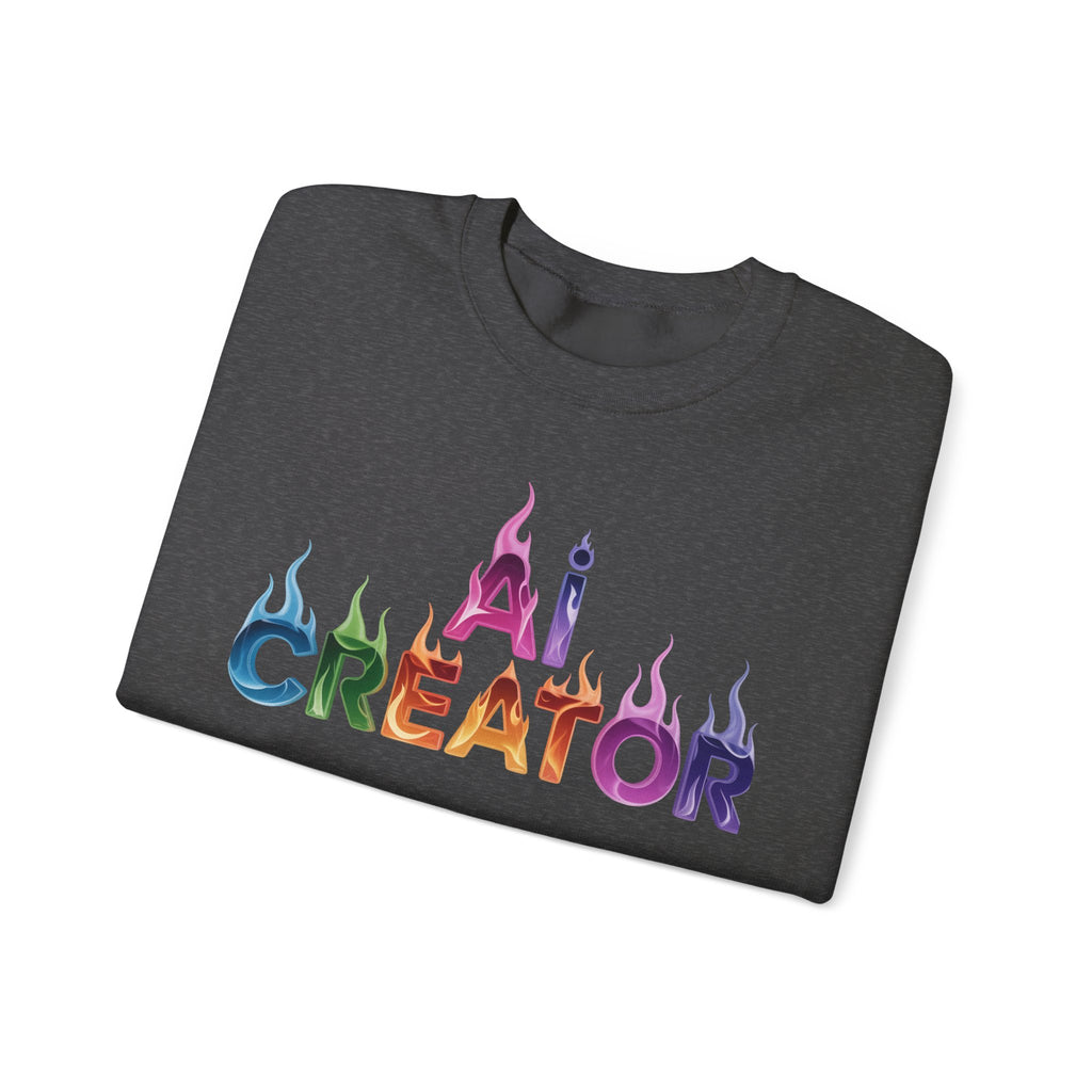 AI CREATOR  "Fire in the Code" Unisex Heavy Blend™ Crewneck Sweatshirt