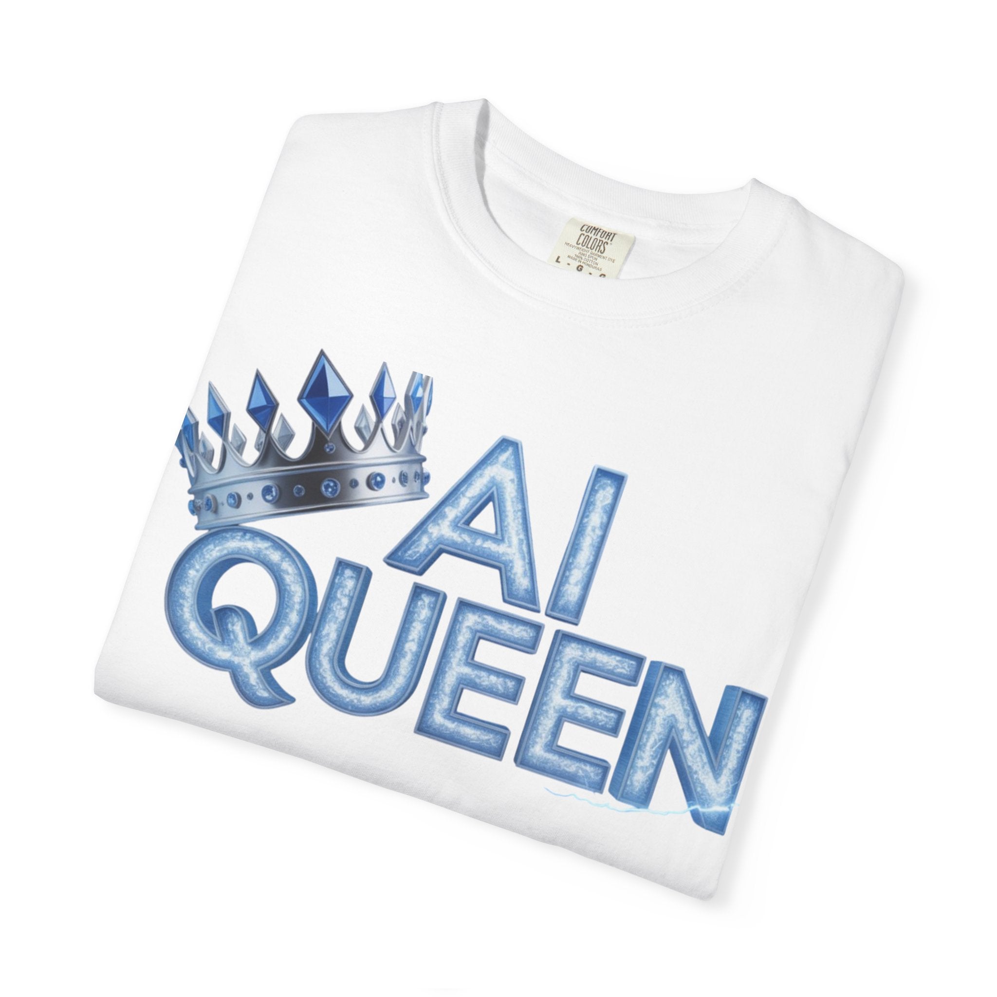 AI Queen "Frost Crown Frequency" Unisex Garment-Dyed T-shirt