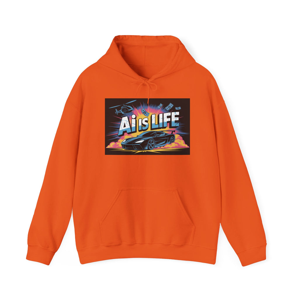 AI is LIFE " Action Mode "  Unisex Heavy Blend™ Hooded Sweatshirt