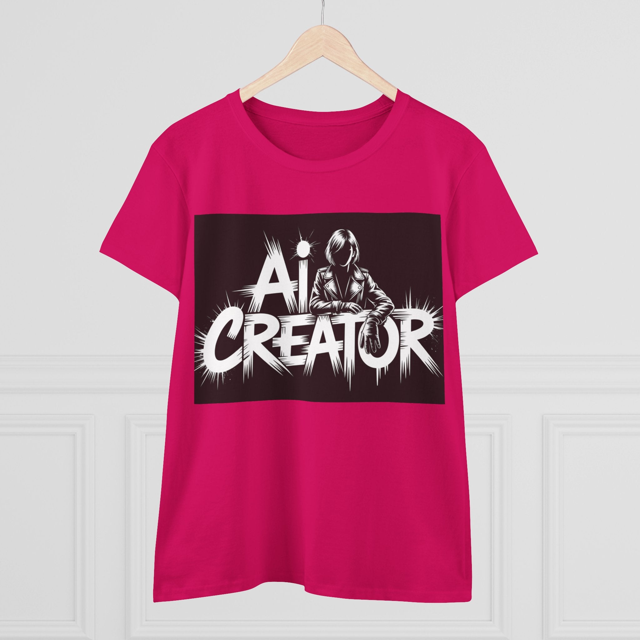 AI Creator  "Digital Rebel" Women's Midweight Cotton Tee