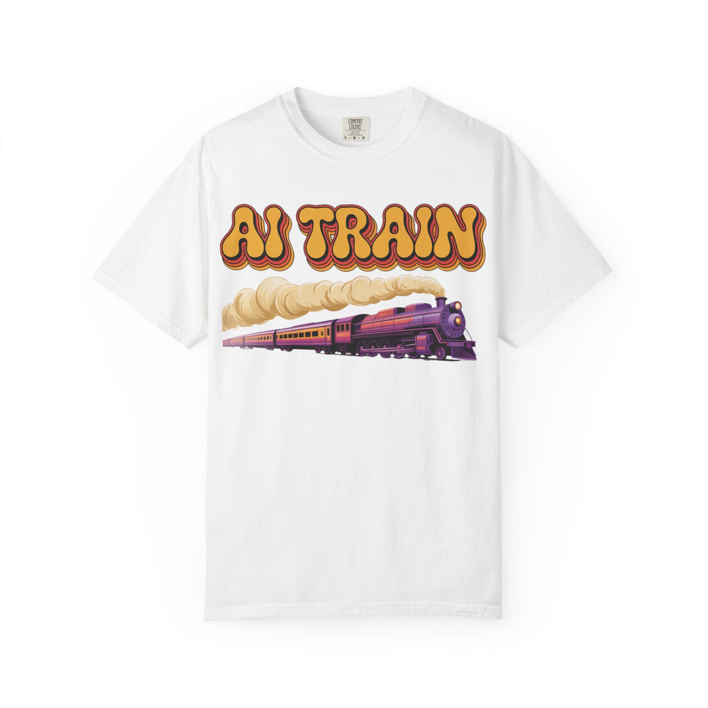 AI TRAIN  "Quantum Rail System" Unisex Garment-Dyed T-shirt