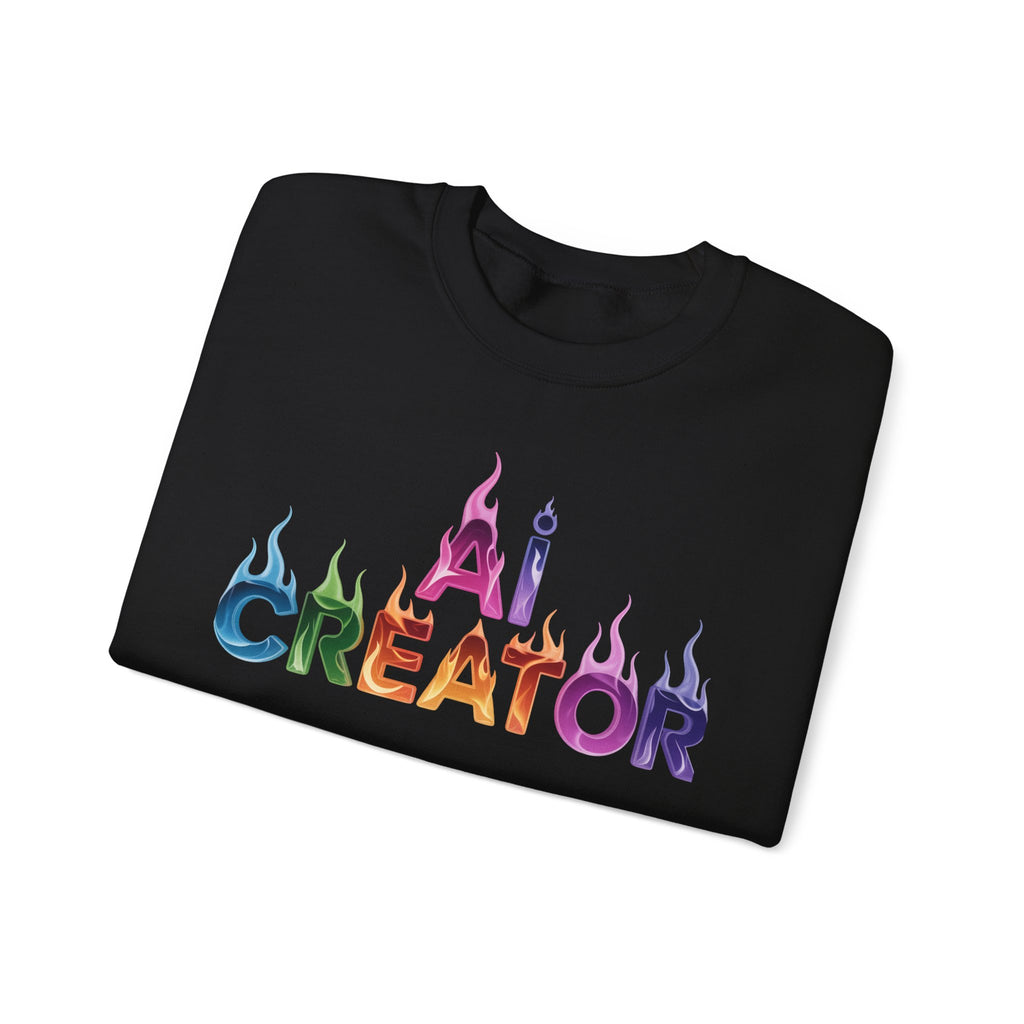 AI CREATOR  "Fire in the Code" Unisex Heavy Blend™ Crewneck Sweatshirt