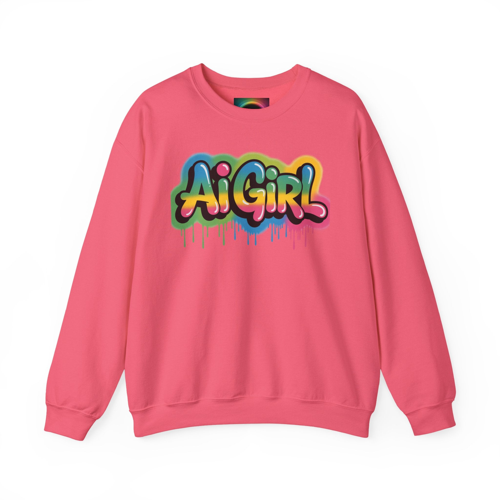 Ai Girl "Graffiti Glow" Unisex Heavy Blend Crewneck Sweatshirt