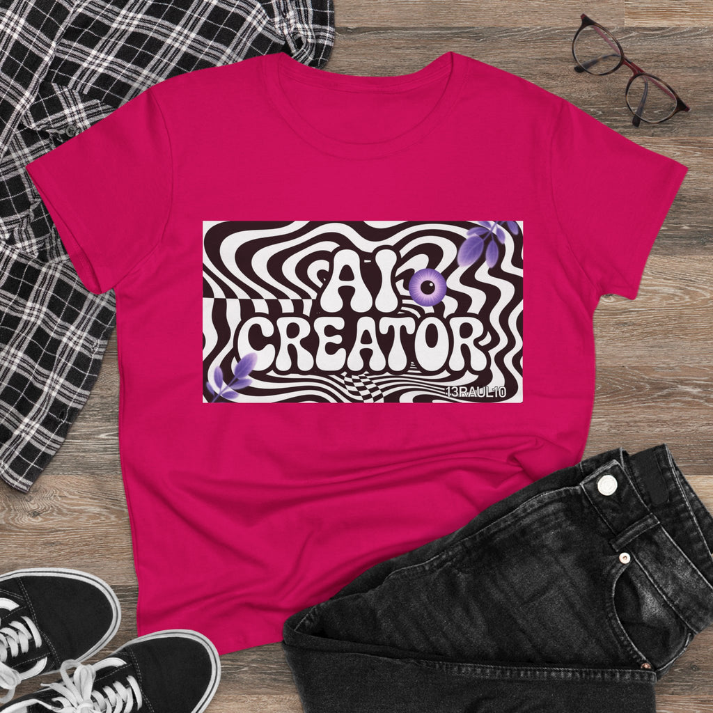 AI Creator  "Optic Loop" Women's Midweight Cotton Tee