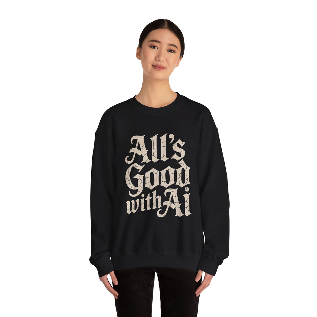 ALL’S GOOD WITH AI “Cracked Code Classic” Unisex Heavy Blend Crewneck Sweatshirt