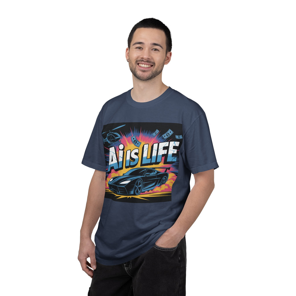 AI Is Life  "Action Mode"  Unisex Garment-Dyed T-shirt