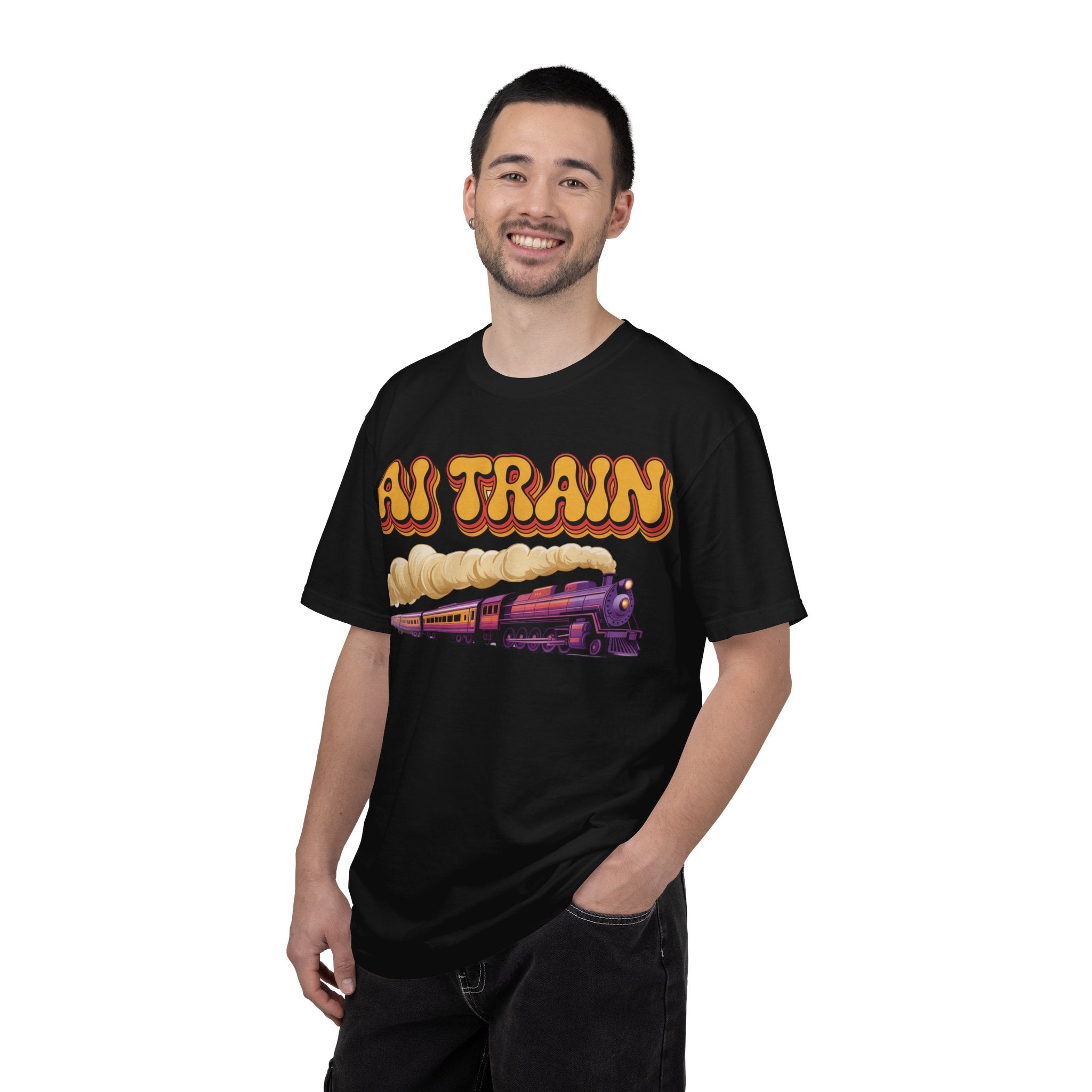 AI TRAIN  "Quantum Rail System" Unisex Garment-Dyed T-shirt
