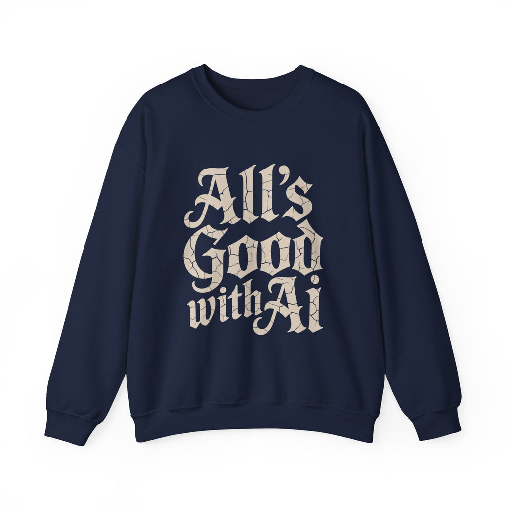 ALL’S GOOD WITH AI “Cracked Code Classic” Unisex Heavy Blend Crewneck Sweatshirt