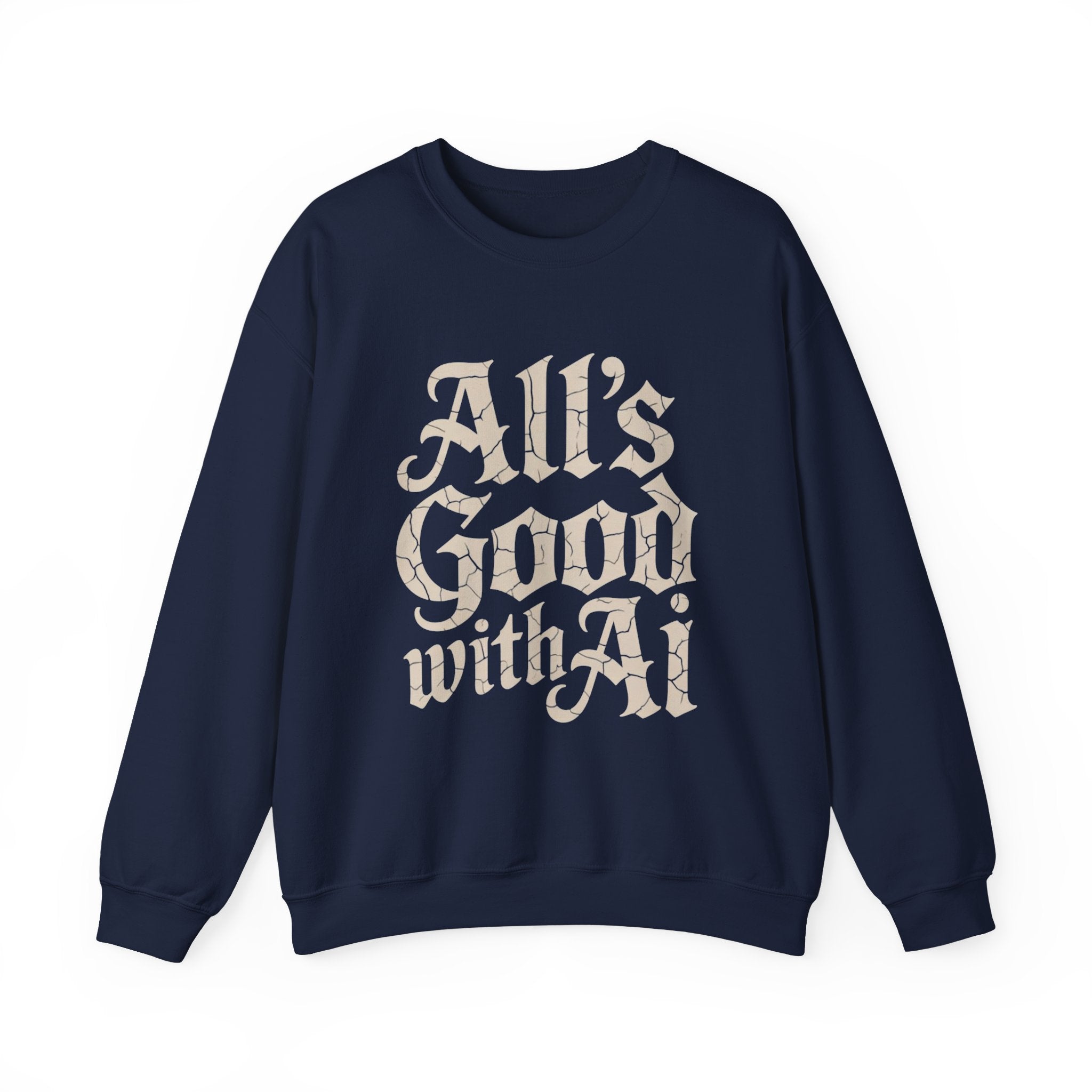 ALL’S GOOD WITH AI “Cracked Code Classic” Unisex Heavy Blend Crewneck Sweatshirt