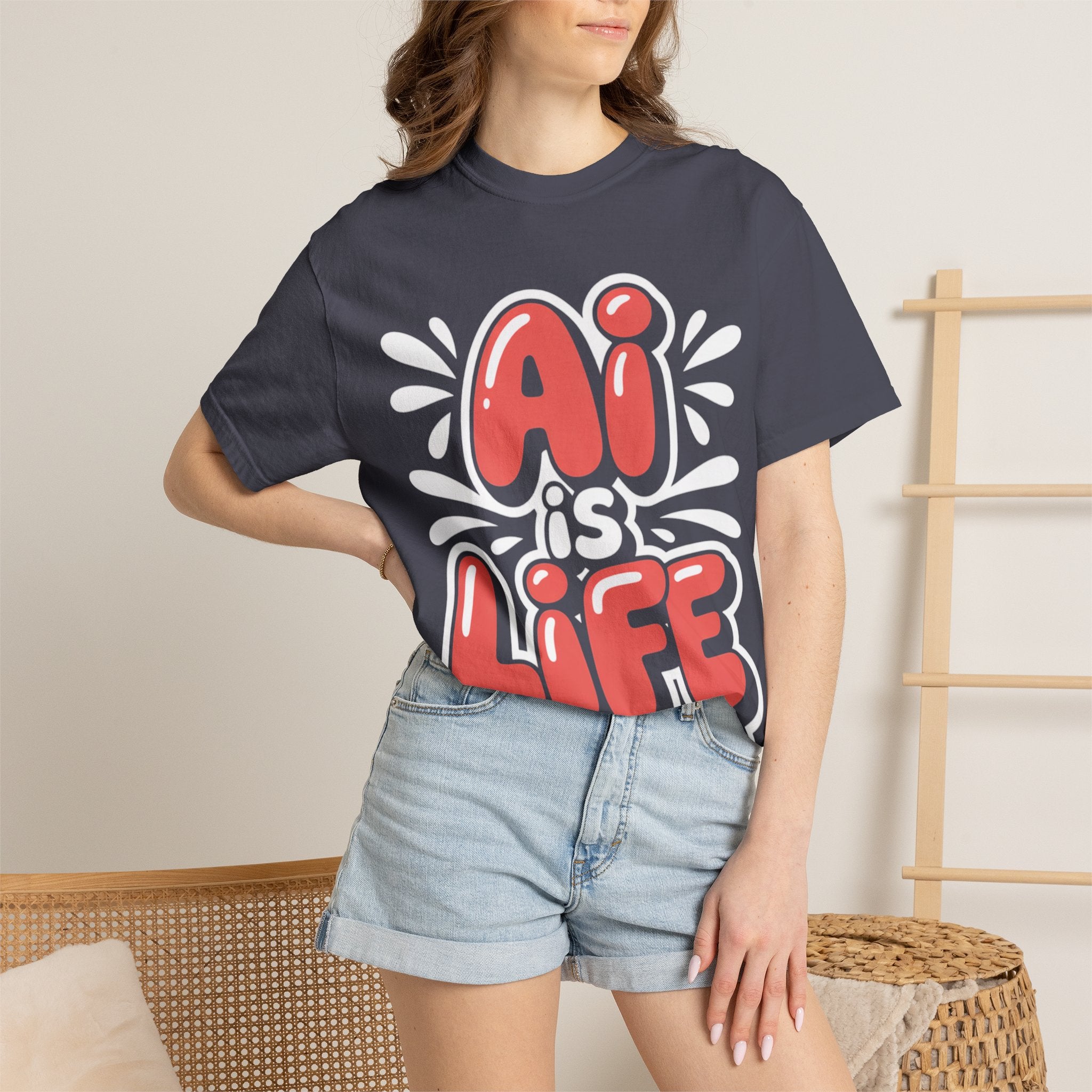 AI IS LIFE  " Neural Pop " Unisex Garment-Dyed T-shirt