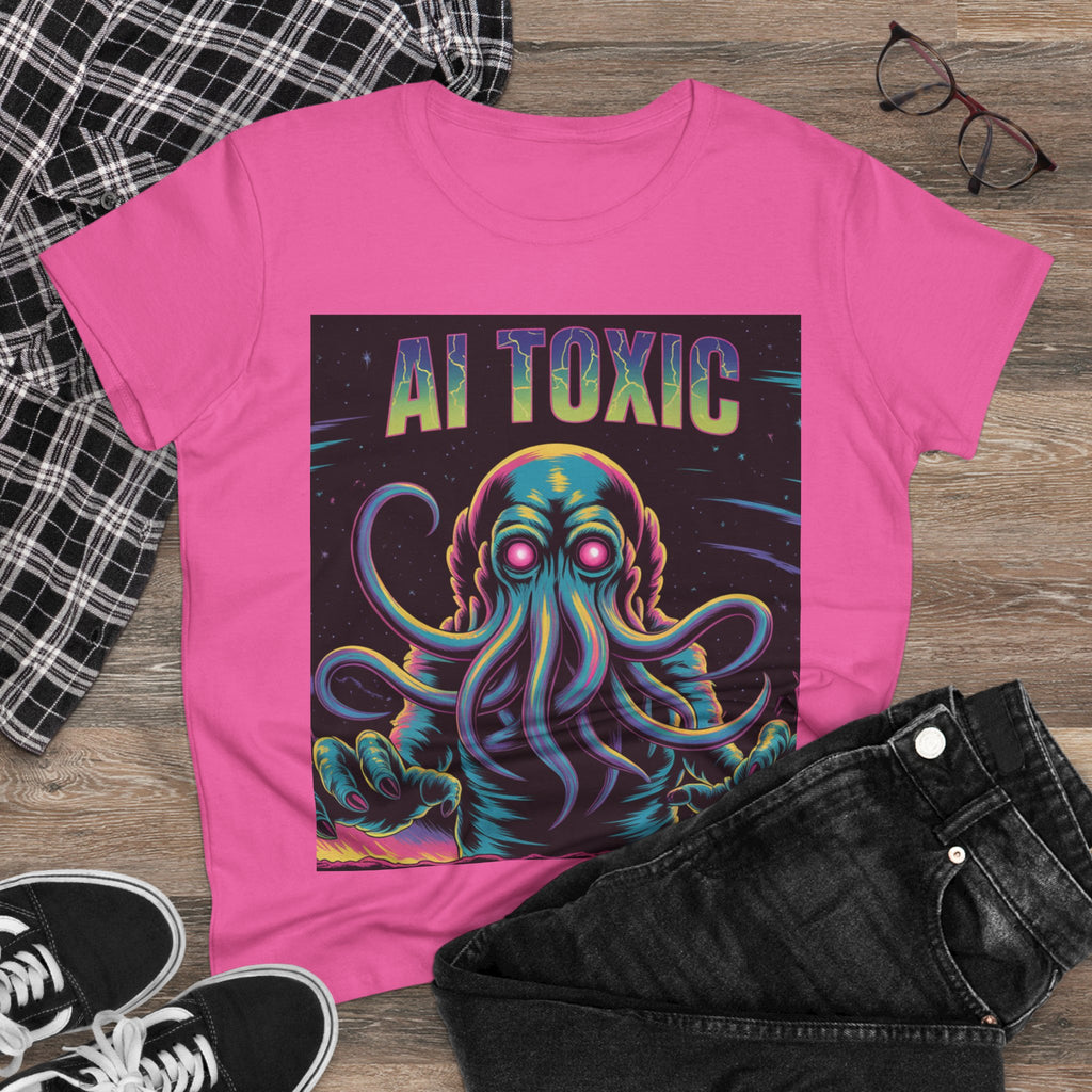 AI TOXIC  "Data Overlord" Women's Midweight Cotton Tee