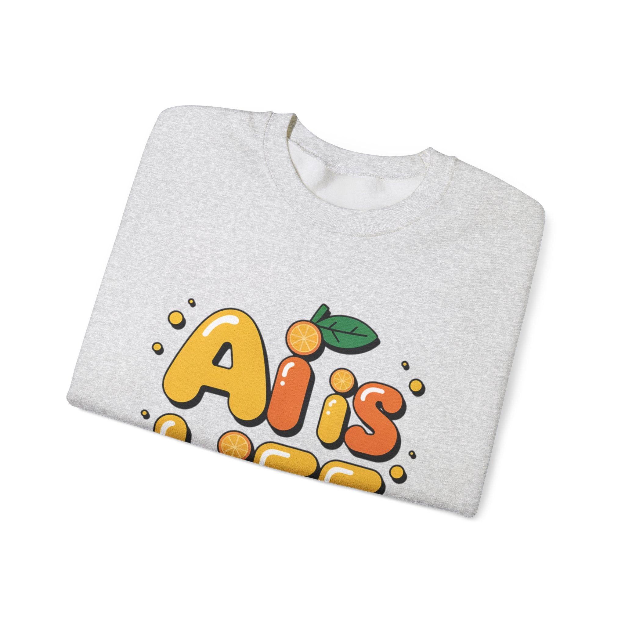AI is LIFE  "Orange Overclock" Unisex Heavy Blend™ Crewneck Sweatshirt