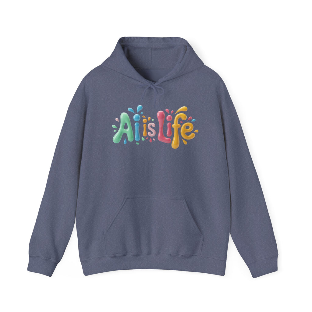 AI IS LIFE “Colorful Circuit Pop” Unisex Heavy Blend™ Hooded Sweatshirt