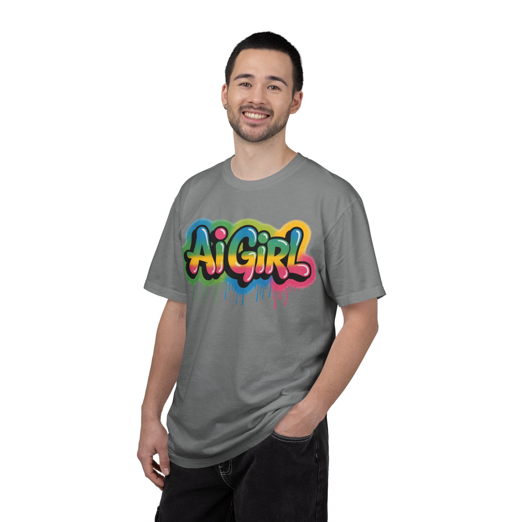 Ai Girl  "Graffiti Glow " Unisex Heavy Blend Garment-Dyed T-shirt