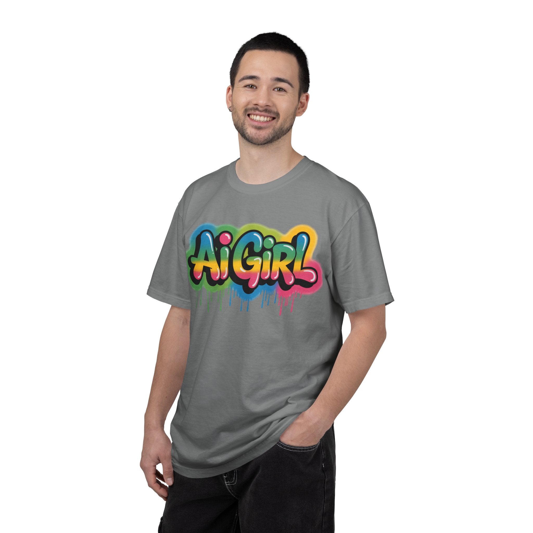 Ai Girl  "Graffiti Glow " Unisex Heavy Blend Garment-Dyed T-shirt