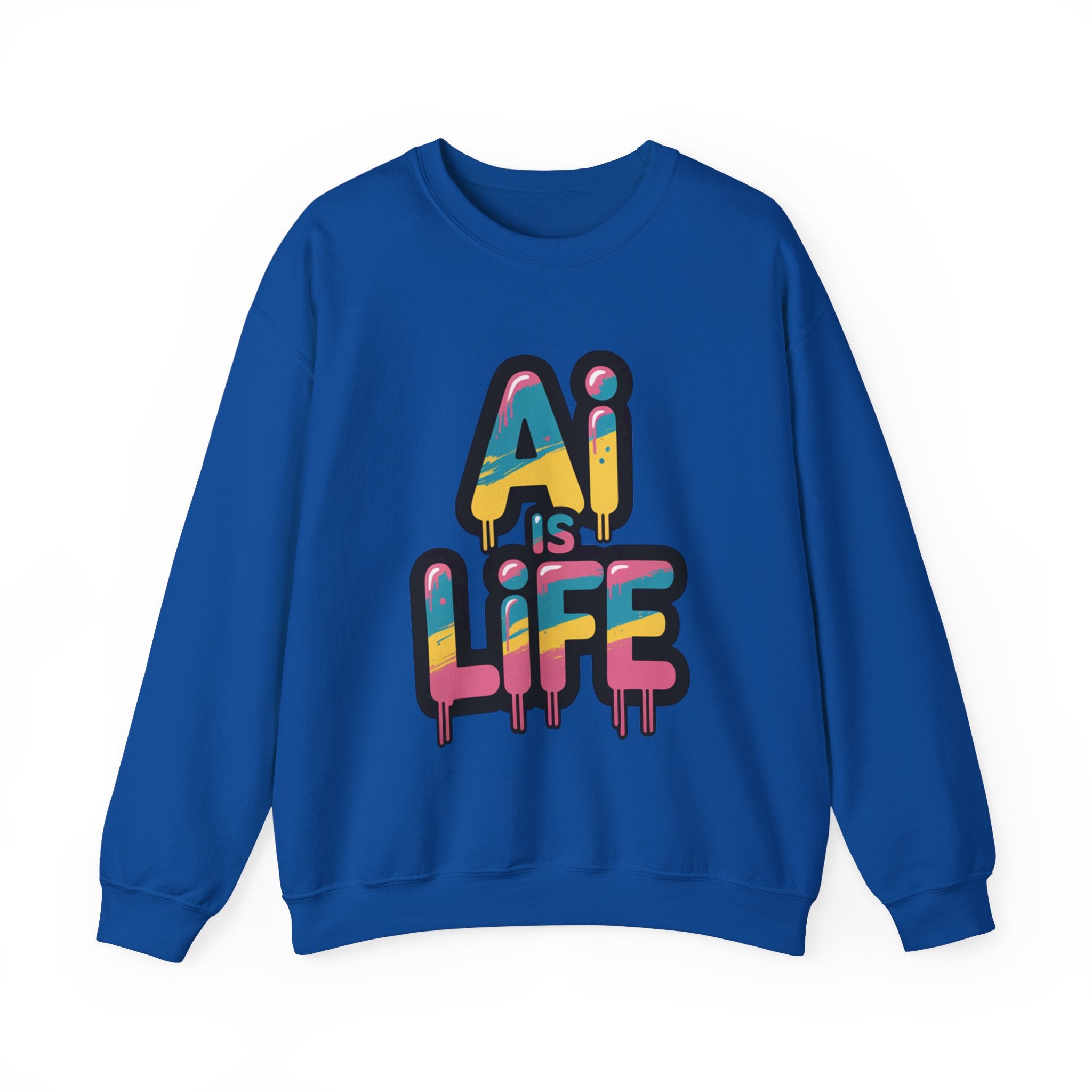 AI IS LIFE " Neon Circuit " Unisex Heavy Blend™ Crewneck Sweatshirt