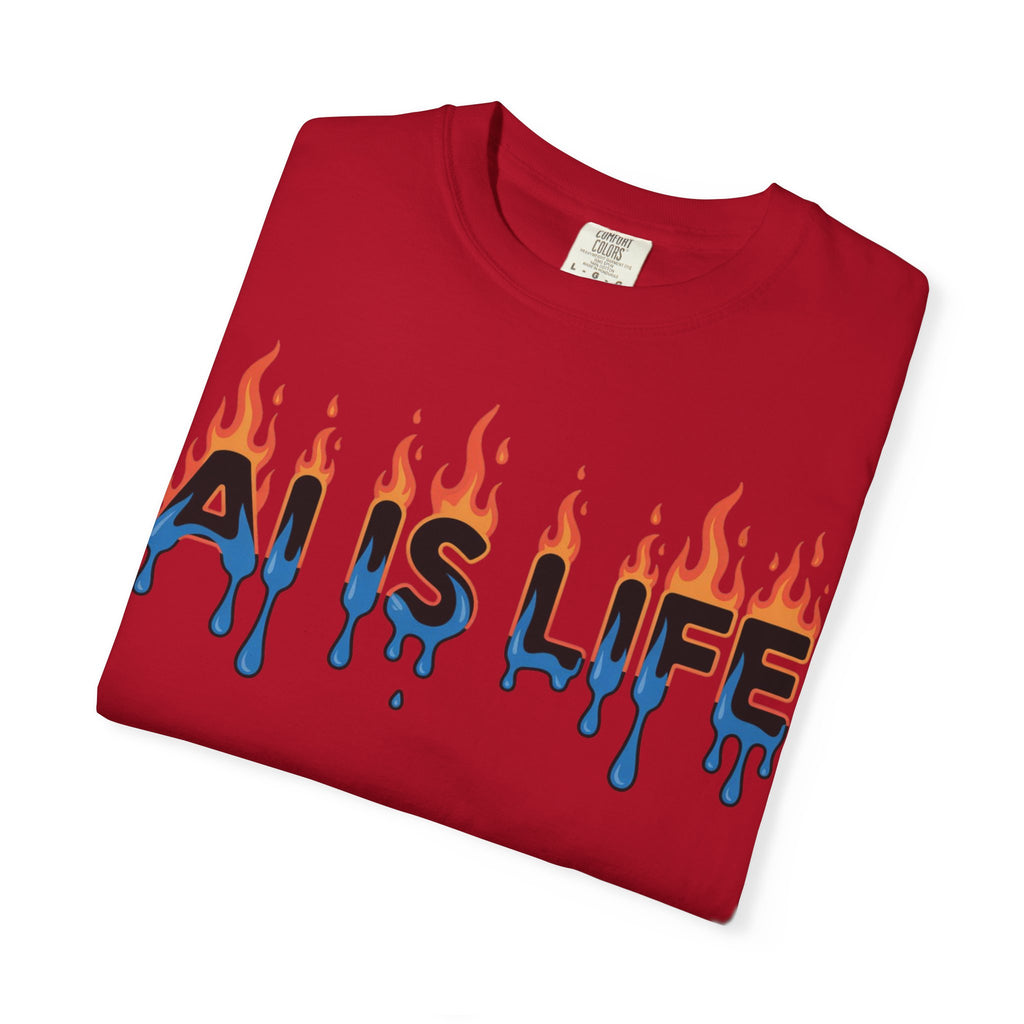 AI IS LIFE – “AI MELTDOWN” Unisex Garment-Dyed T-shirt