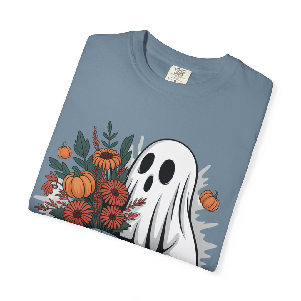 AI WEIRD "Glitch Garden Ghost" Unisex Garment-Dyed T-shirt