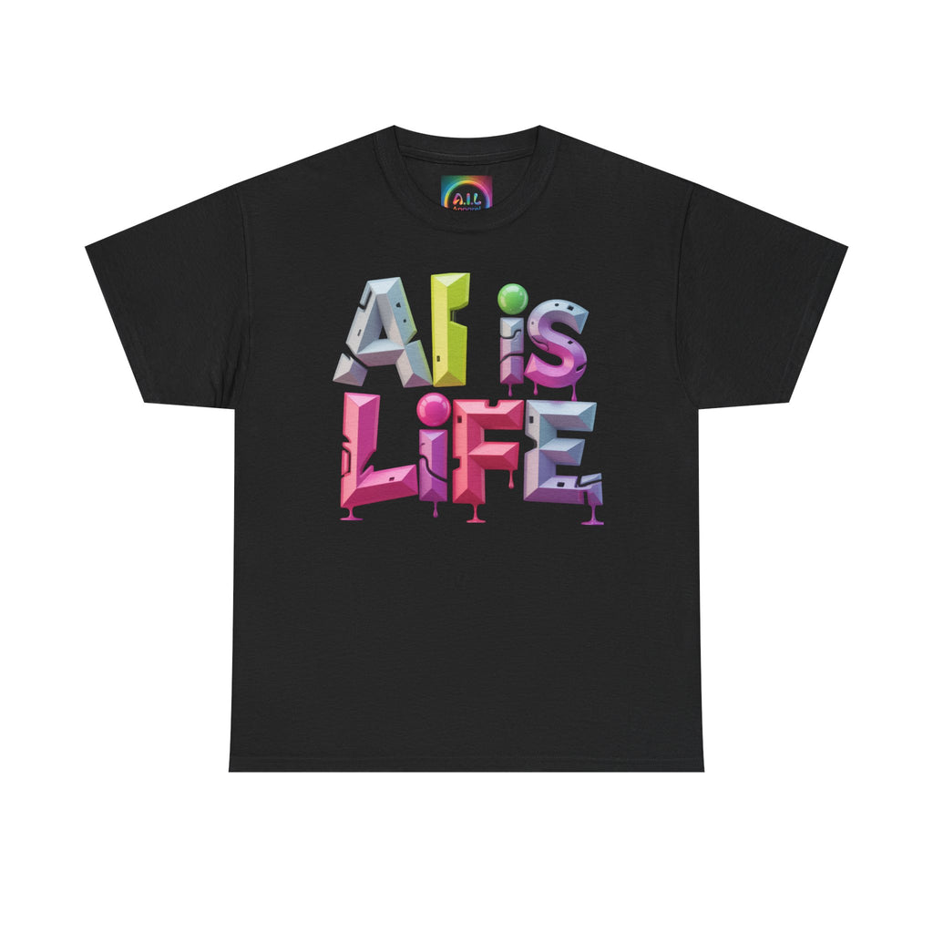 AI is LIFE "GRAFFITI DIMENSION" Colorful 3D Typography T-shirt