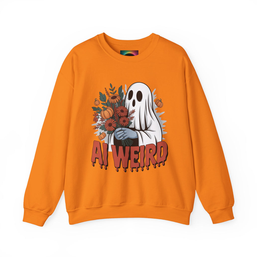 AI Weird "Glitch Garden  Ghost" Unisex Garment-Dyed Sweatshirt