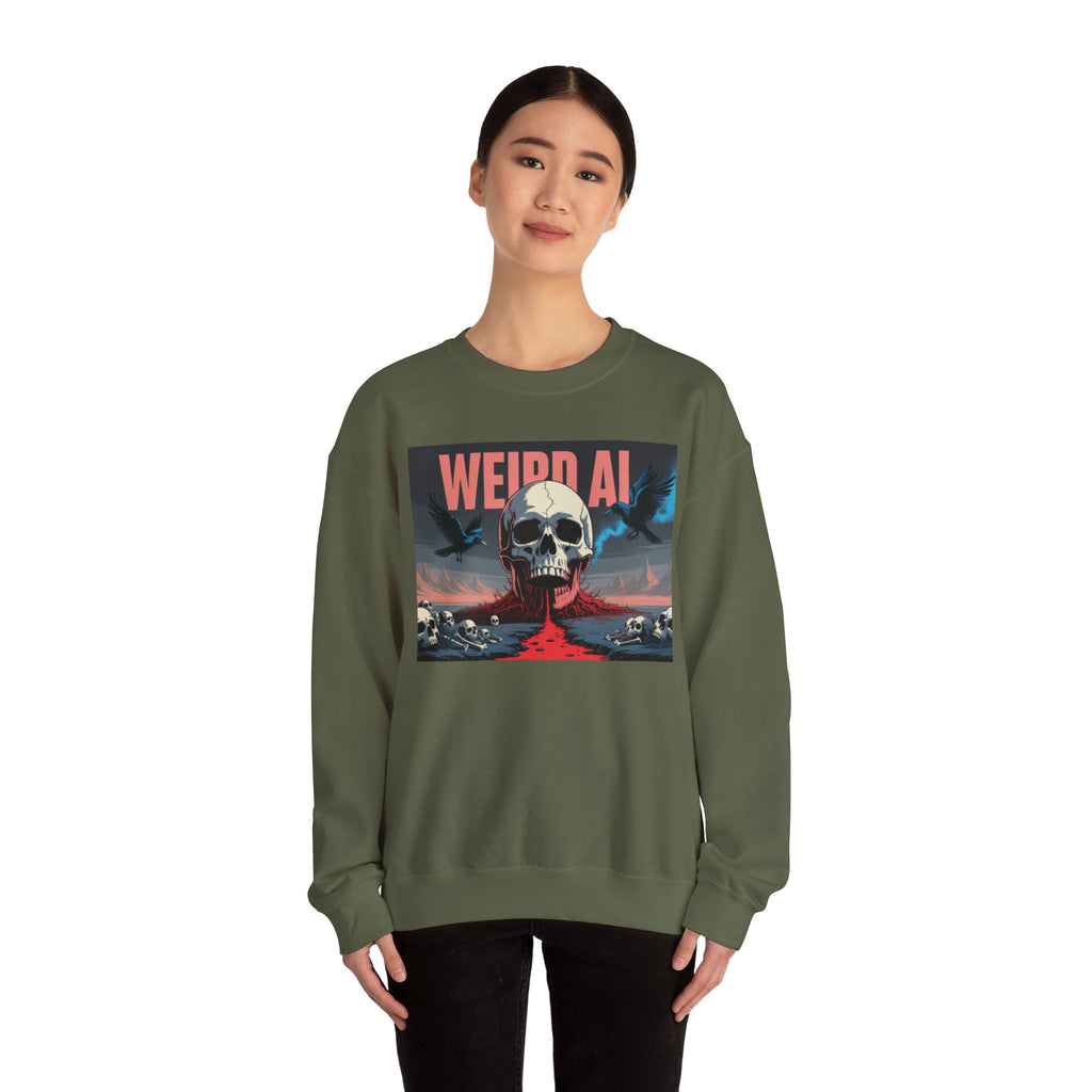 Weird AI  "Skeleton Volcano Edition” Unisex Heavy Blend™ Crewneck Sweatshirt