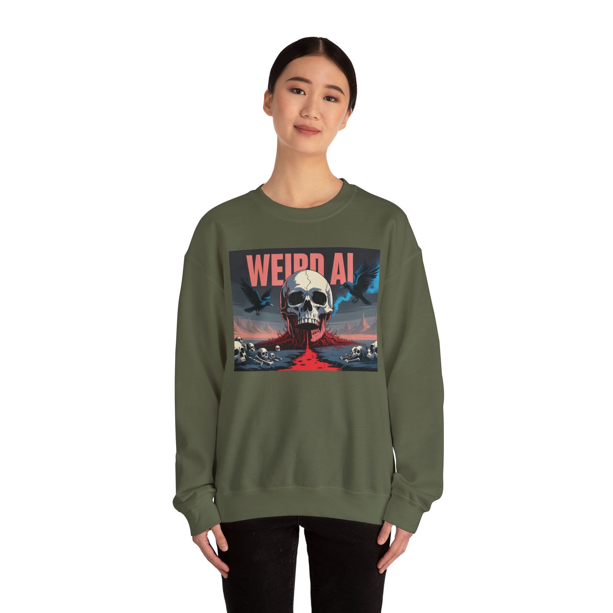 Weird AI  "Skeleton Volcano Edition” Unisex Heavy Blend™ Crewneck Sweatshirt