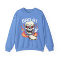 Bad AI Skull on Fire "CYBER BONE COMMAND" Pixel Art Sweatshirt