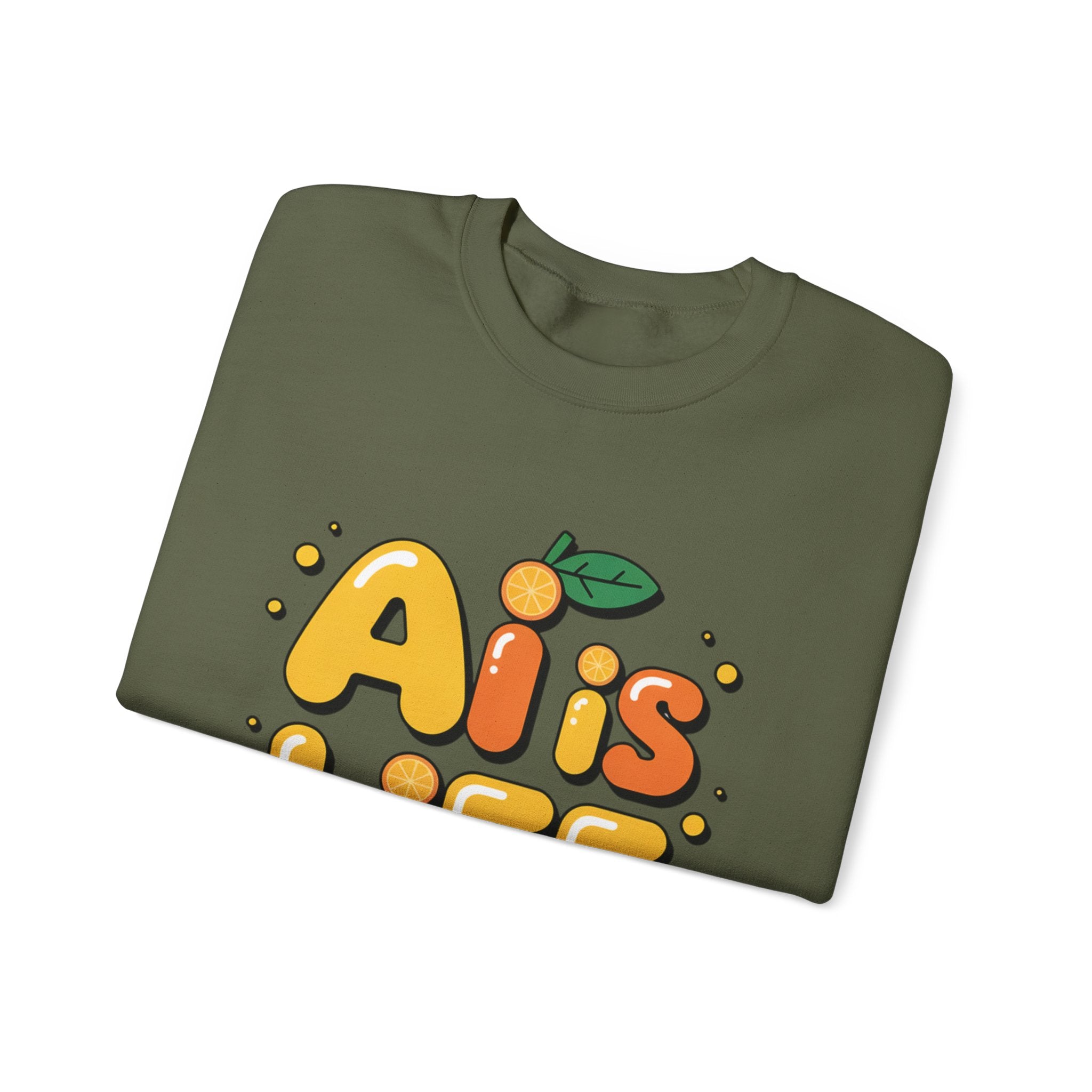 AI is LIFE  "Orange Overclock" Unisex Heavy Blend™ Crewneck Sweatshirt