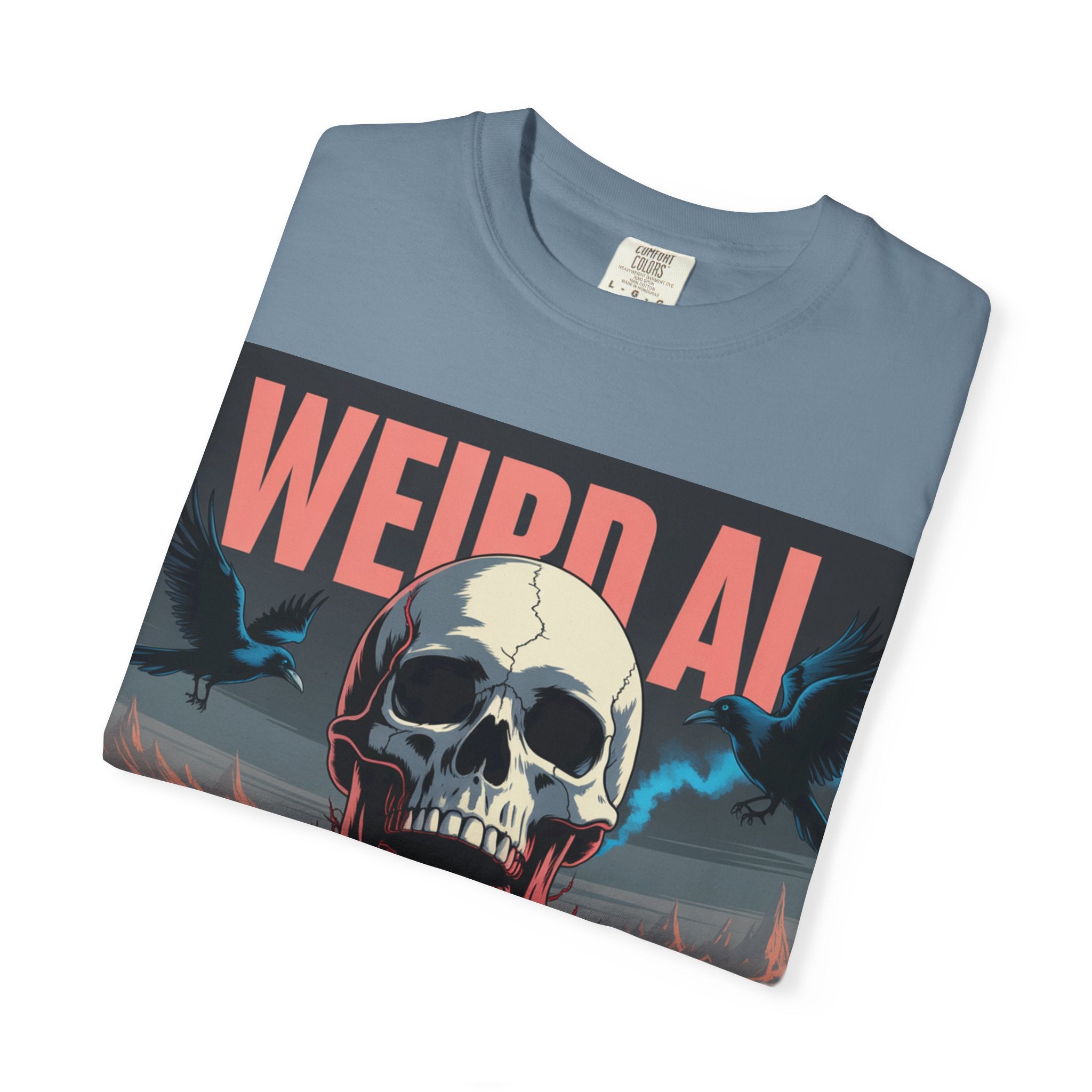 Weird AI  "Skeleton Volcano Edition”  Unisex Garment-Dyed T-shirt