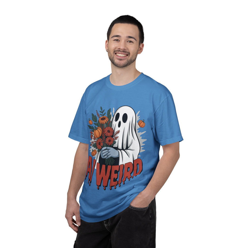 AI WEIRD "Glitch Garden Ghost" Unisex Garment-Dyed T-shirt