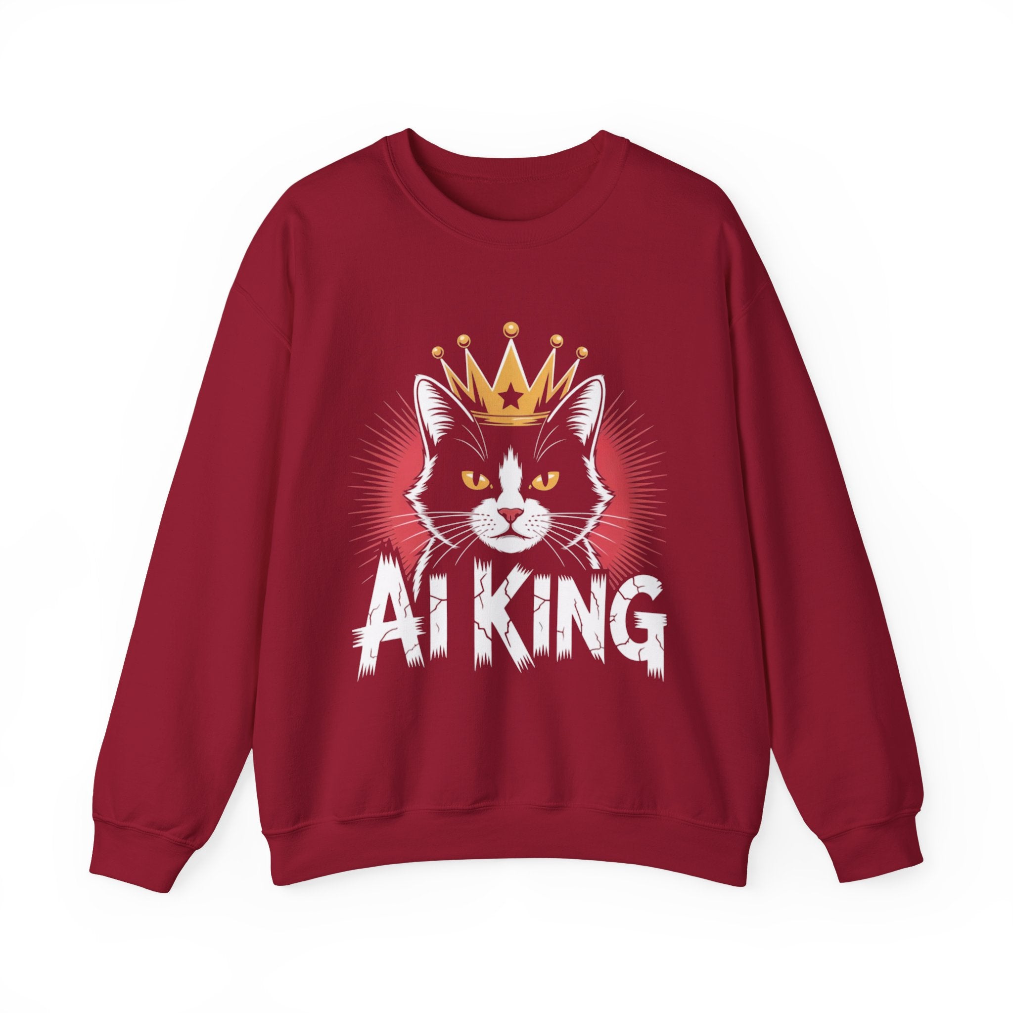 AI King  "Glitch Monarch" Unisex Heavy Blend™ Crewneck Sweatshirt
