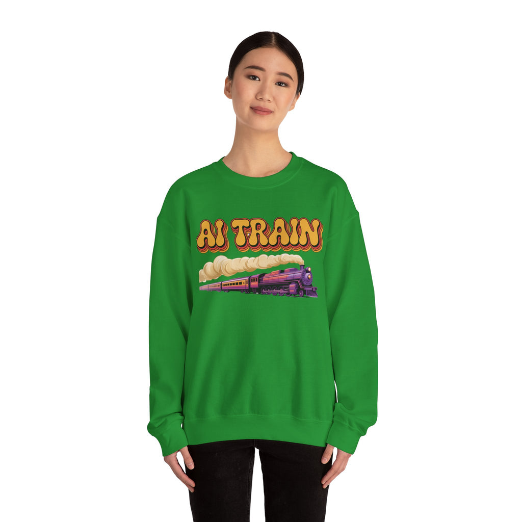 AI TRAIN  "Quantum Rail System" Unisex Heavy Blend™ Crewneck Sweatshirt