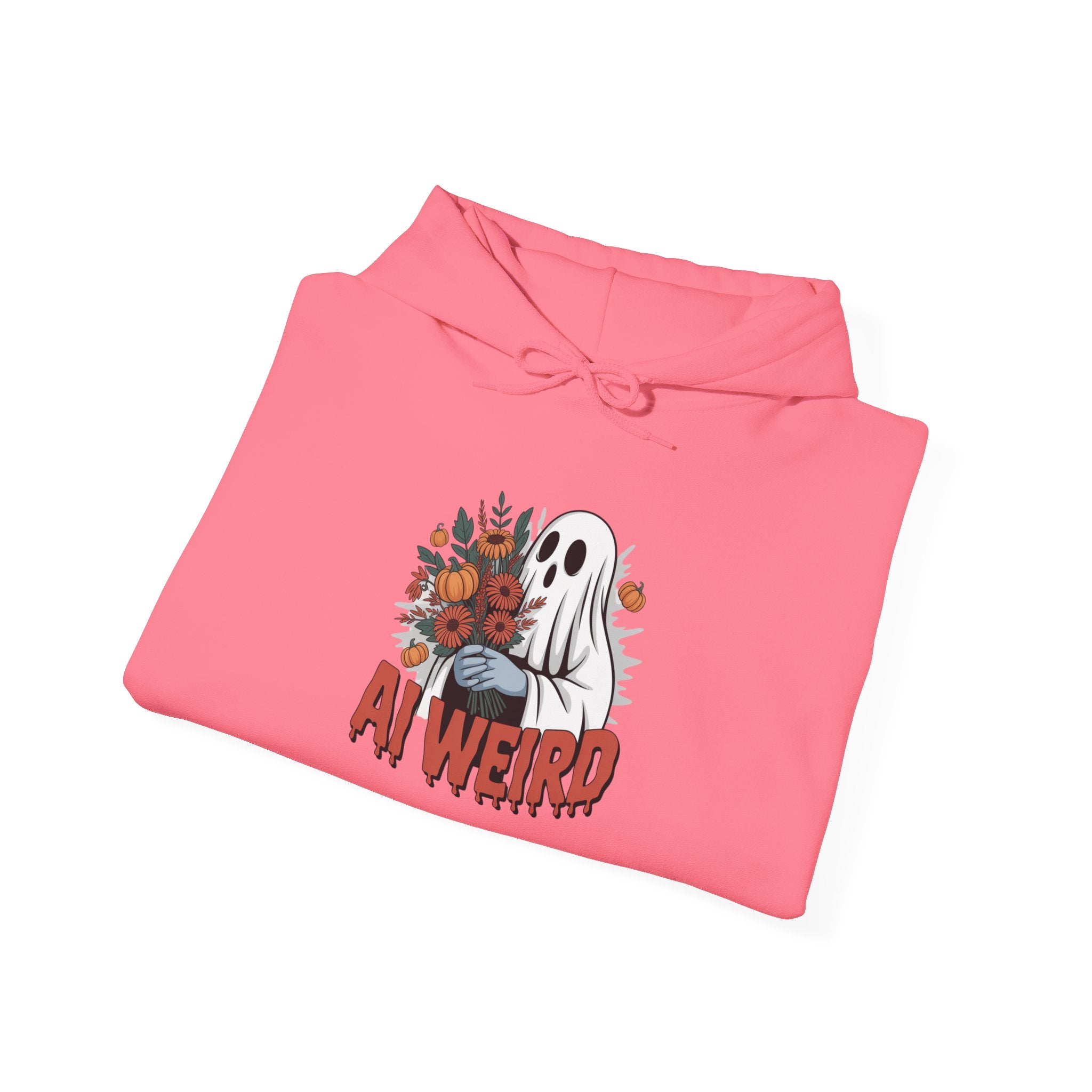 AI WEIRD  "Glitch Garden Ghost" Unisex Heavy Blend™ Hooded Sweatshirt