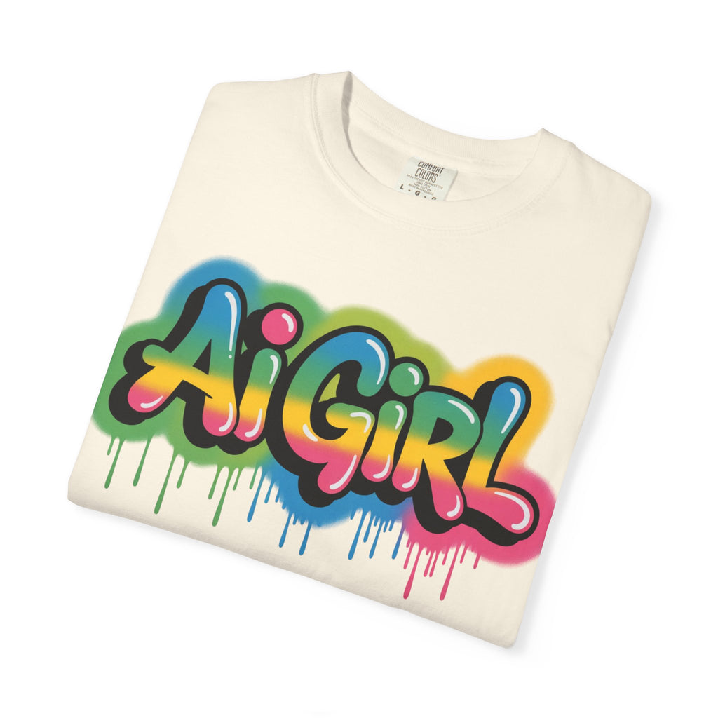 Ai Girl  "Graffiti Glow " Unisex Heavy Blend Garment-Dyed T-shirt