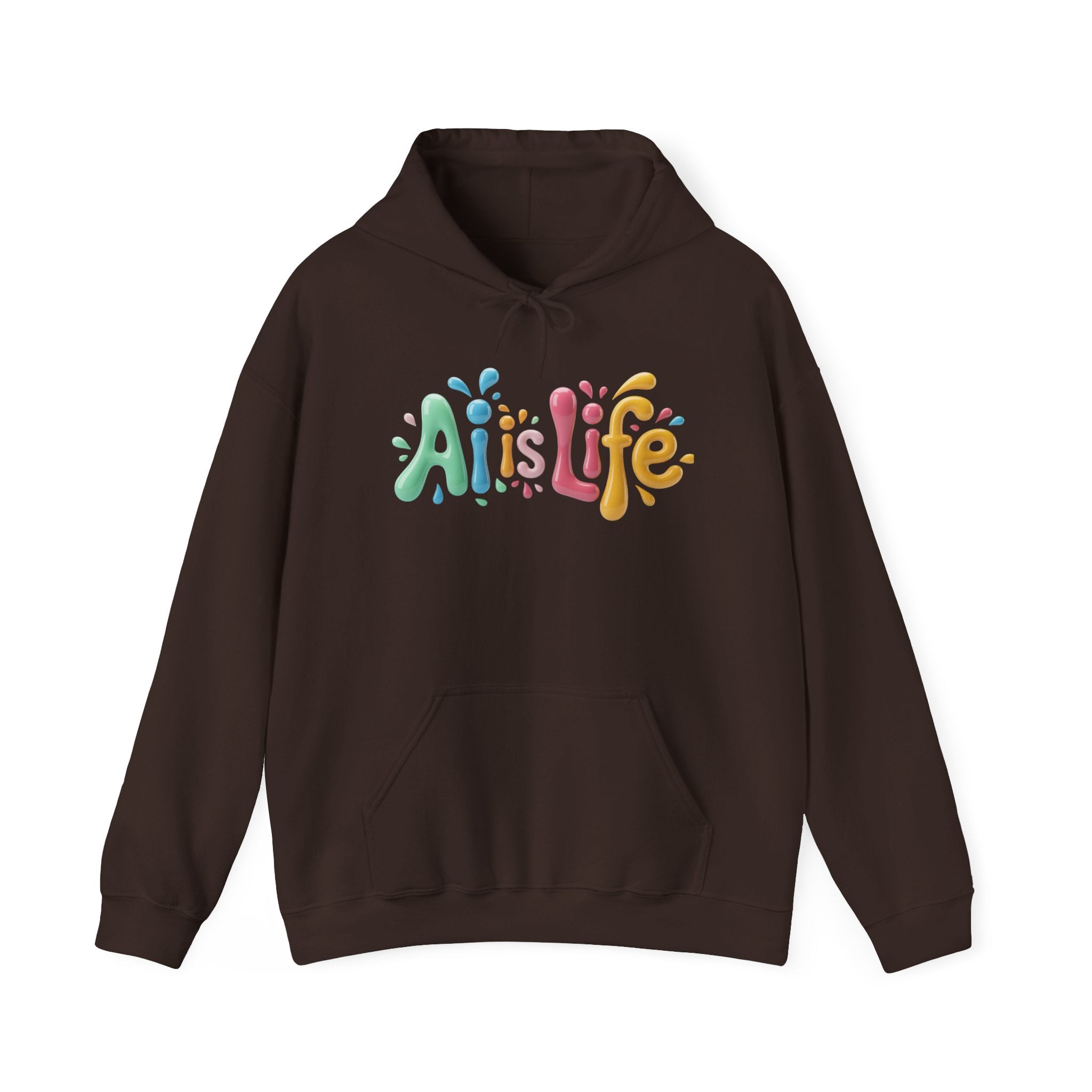 AI IS LIFE “Colorful Circuit Pop” Unisex Heavy Blend™ Hooded Sweatshirt