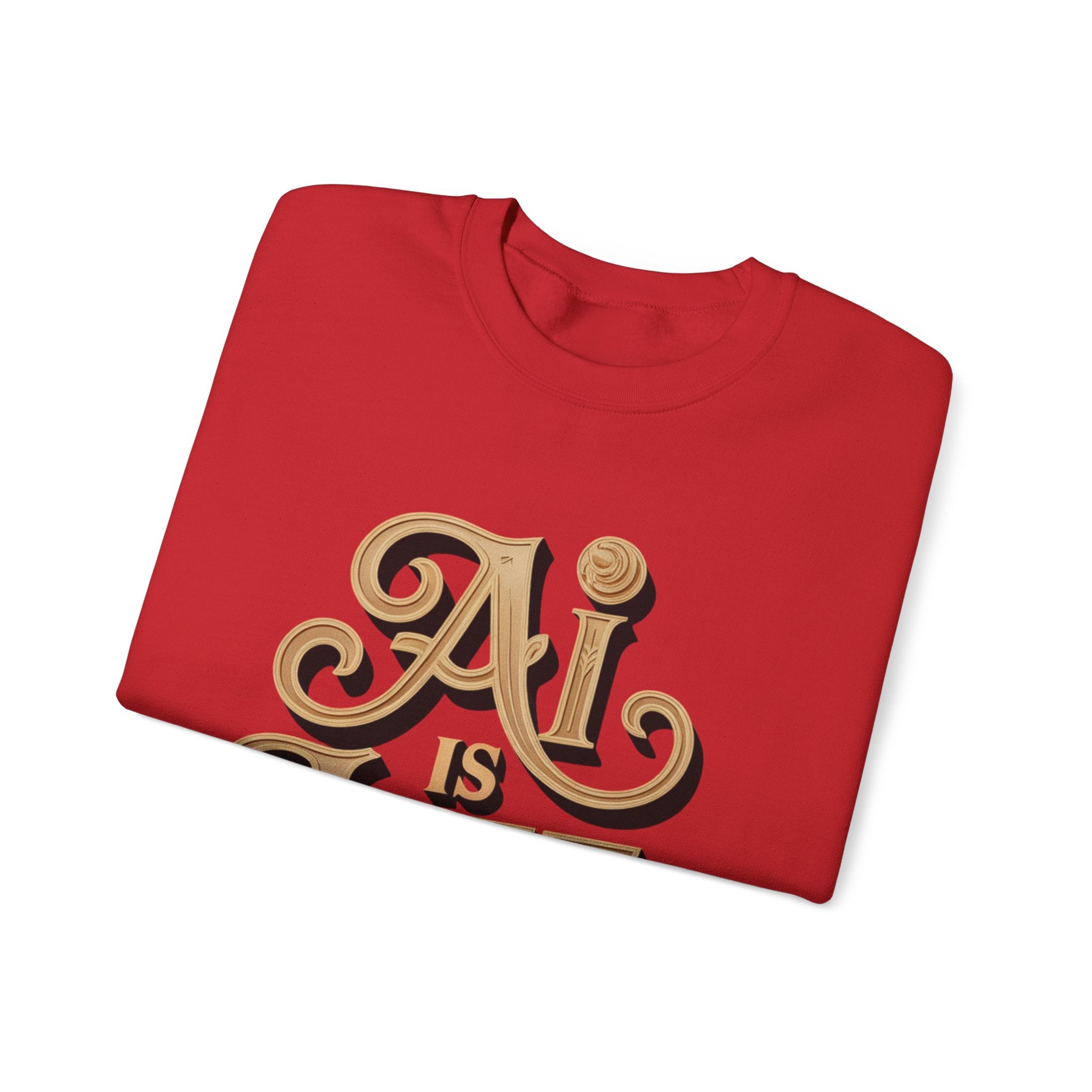 AI IS LIFE  "Golden Neuralwave"  Unisex Heavy Blend™ Crewneck Sweatshirt